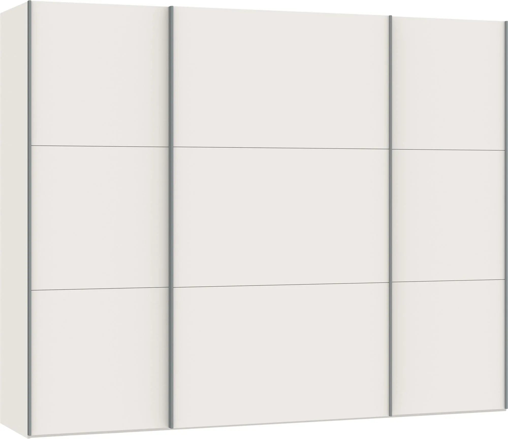 Moderner Jutzler Schwebetürenschrank L in stilvollem Cremeweiß.