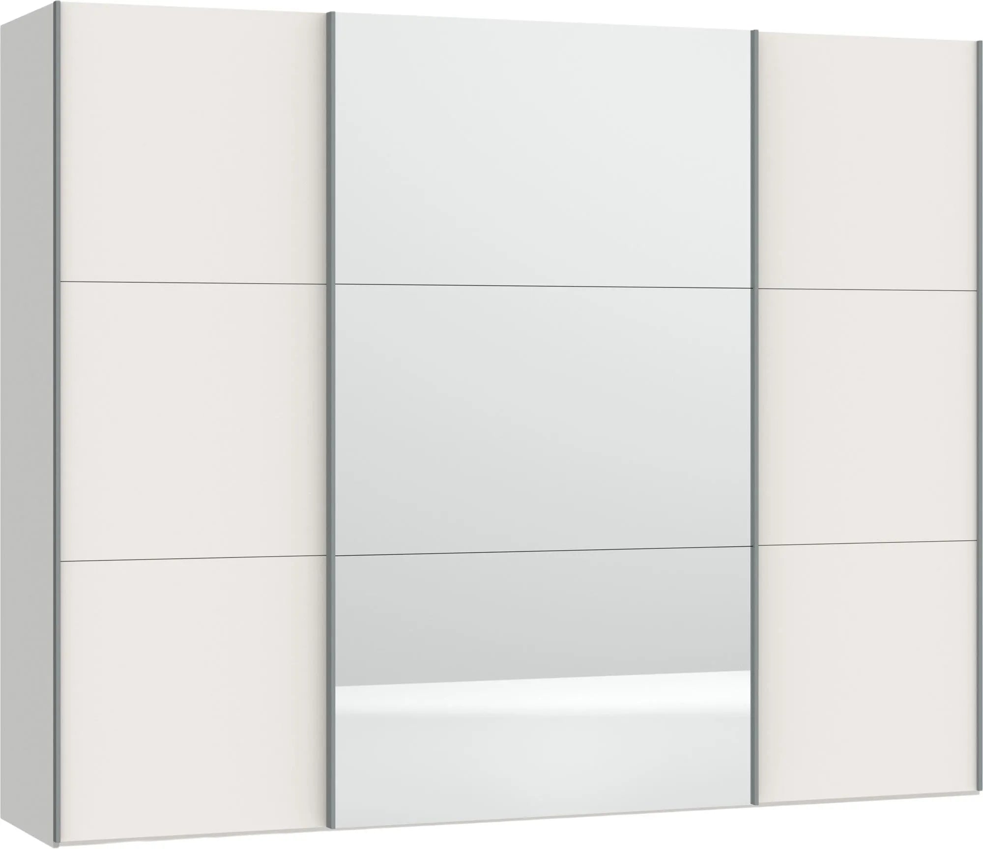 Eleganter Schwebetürenschrank in Cremeweiß mit Spiegel von Jutzler.