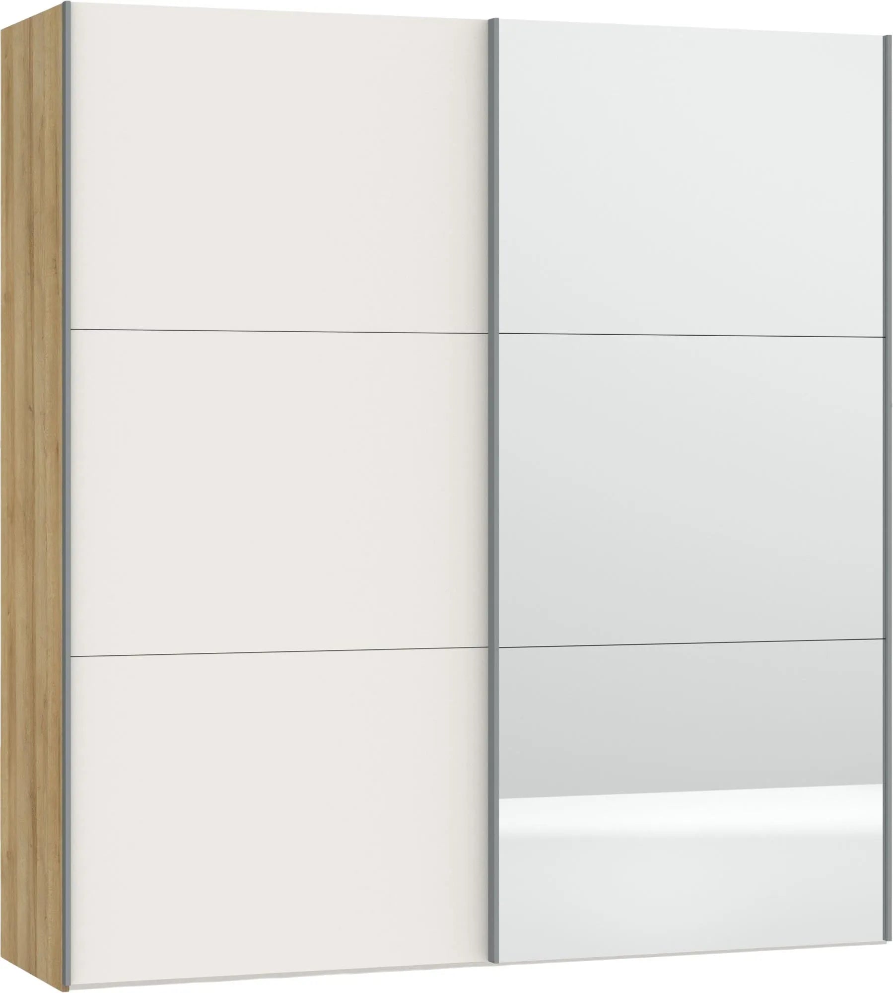 Stilvoller Jutzler Schrank XS: Cremeweiß mit Spiegelakzent.