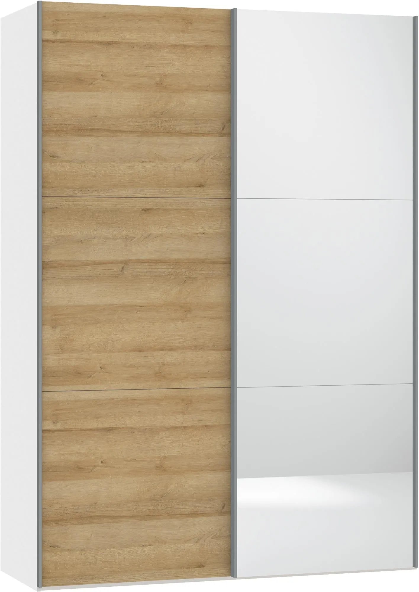 Eleganter Schwebetürenschrank XXS in Eiche mit Spiegel von Jutzler.