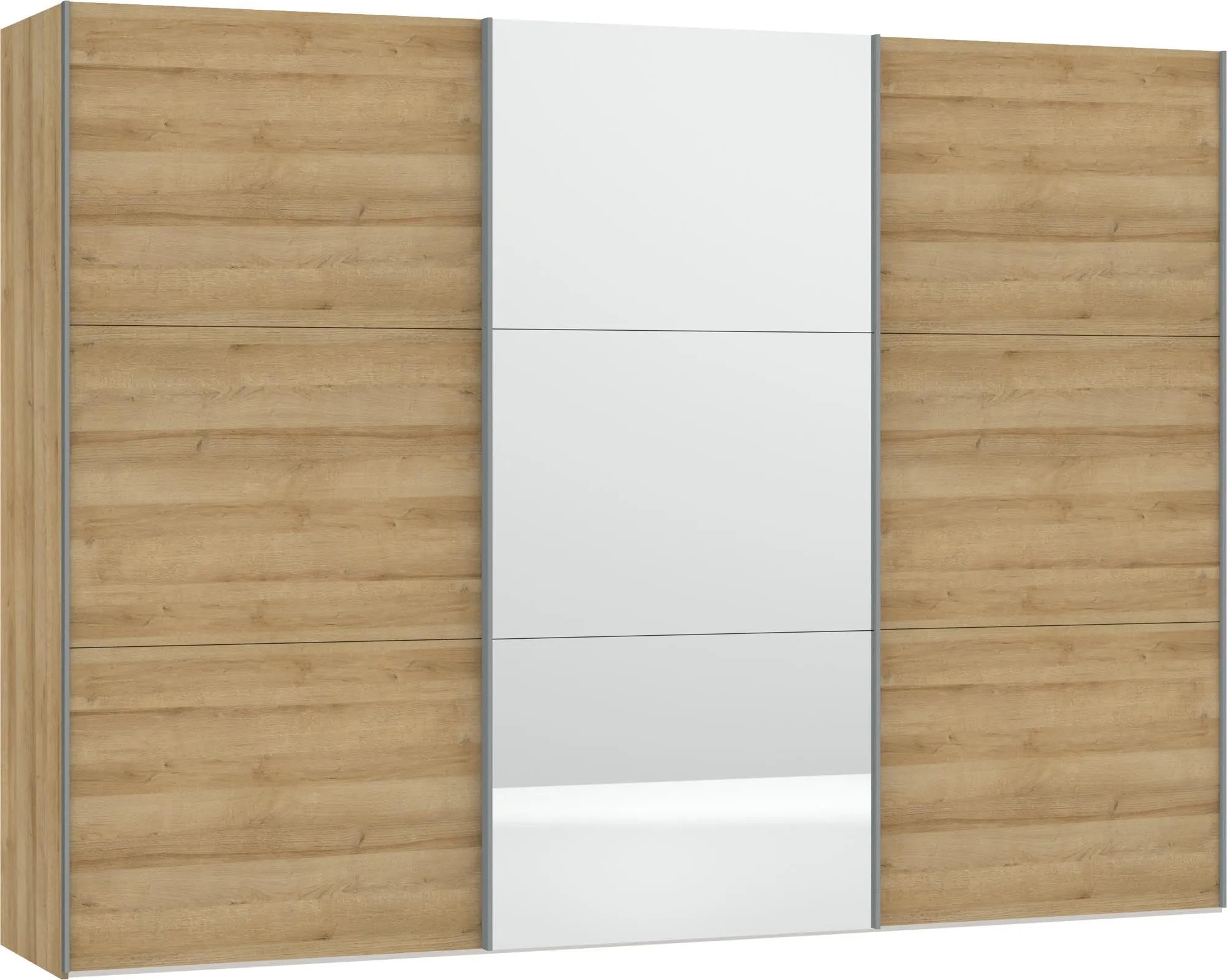 Eleganter Schwebetürenschrank XL in Eiche mit Spiegel von Jutzler.