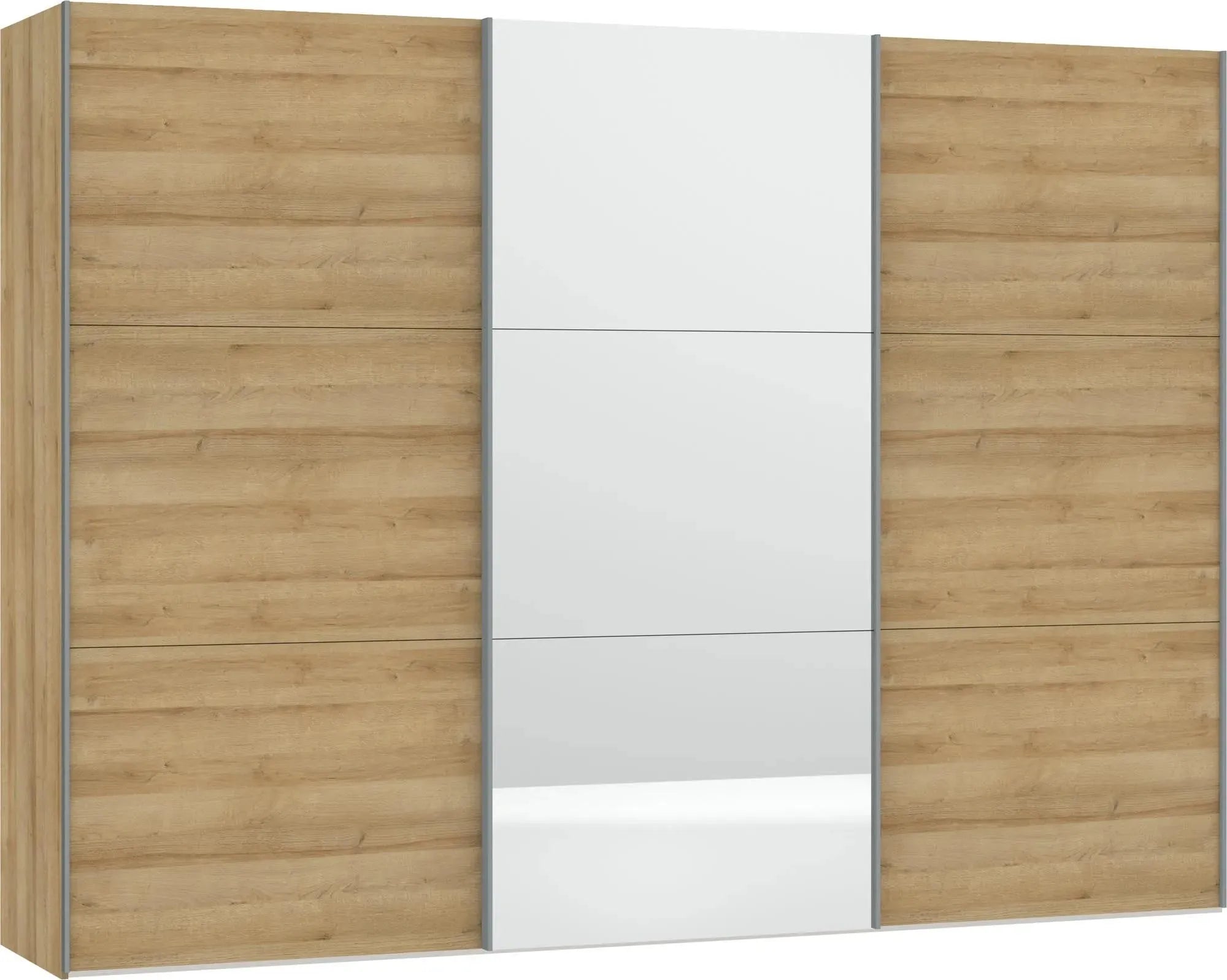 Eleganter Schwebetürenschrank XL in Eiche mit Spiegel von Jutzler.