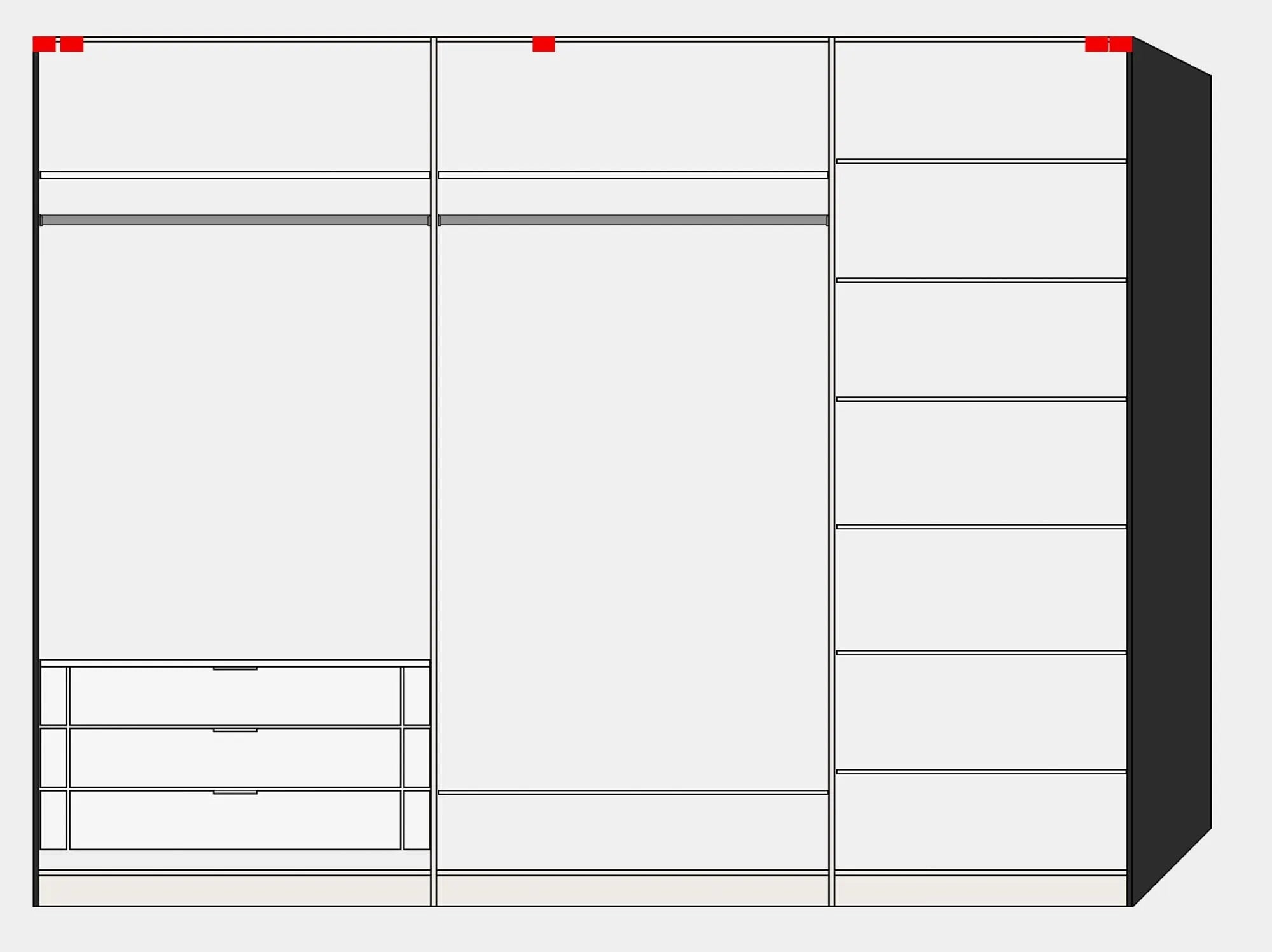 Jutzler Schwebetürenschrank L: Premiumweiß, inkl. Zubehör, modern.