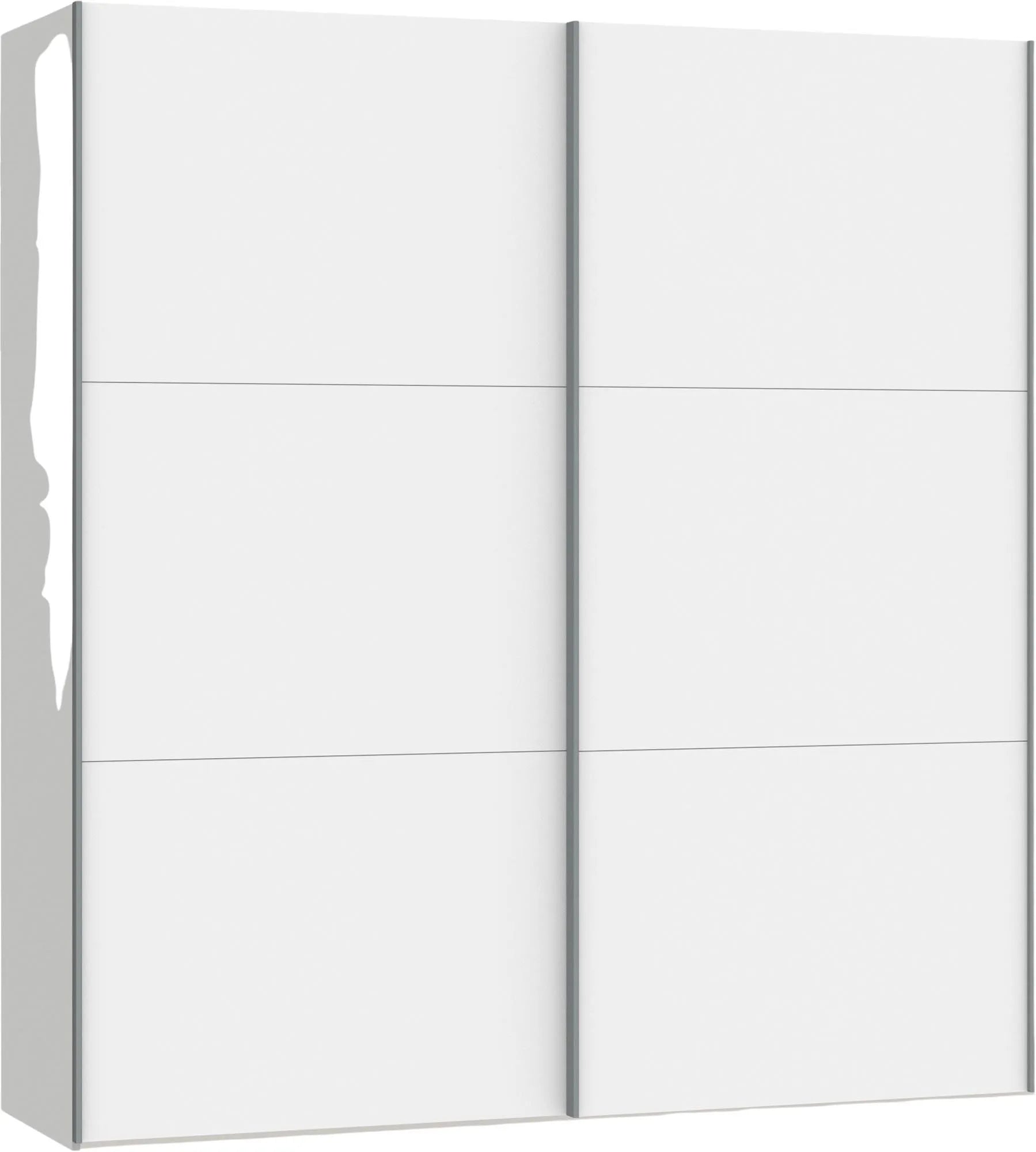 Moderner Jutzler Schwebetürenschrank in Premiumweiß für stilvolle Räume.