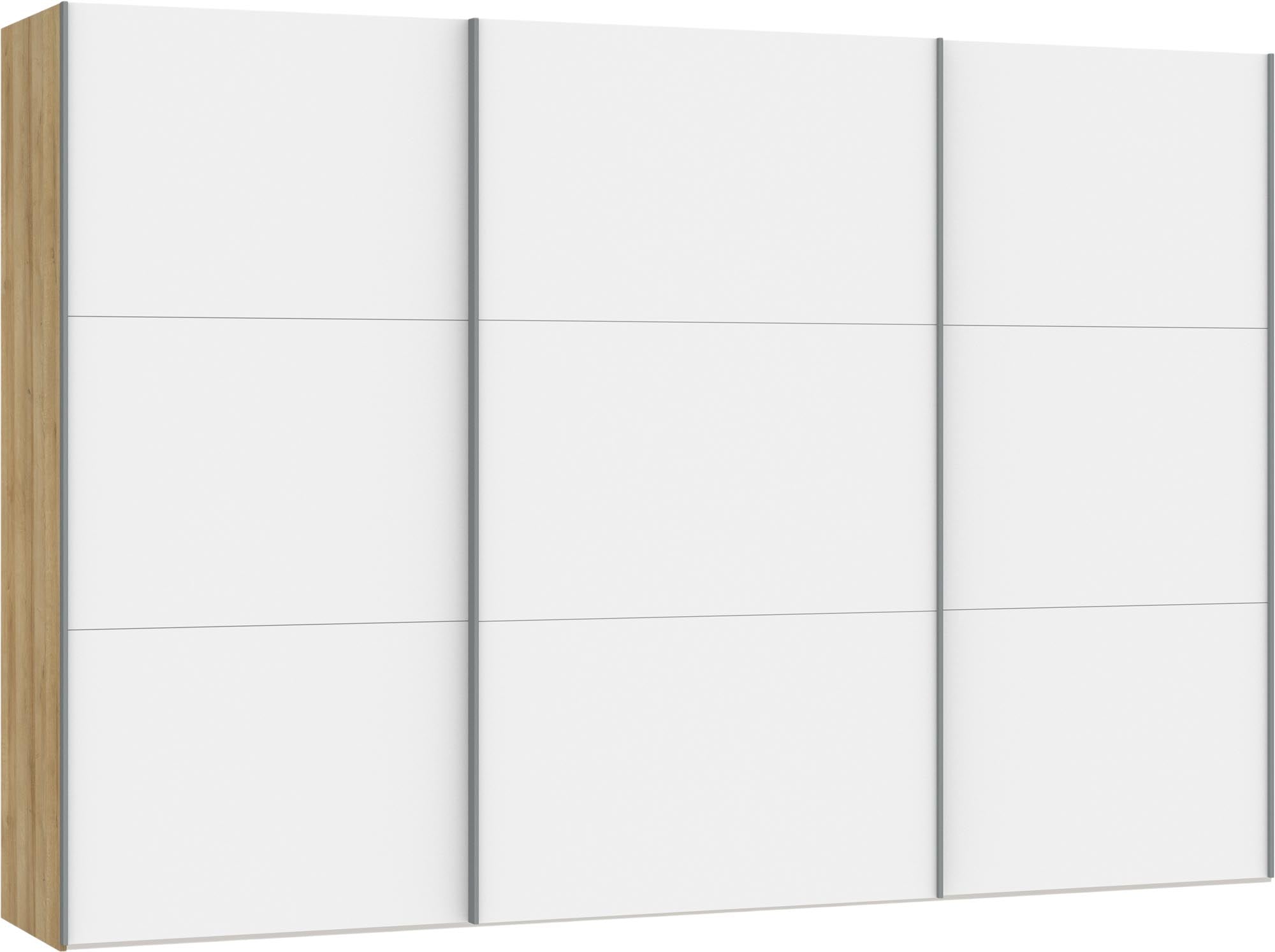 Jutzler XXL Schwebetürenschrank in modernem Premiumweiß Design.