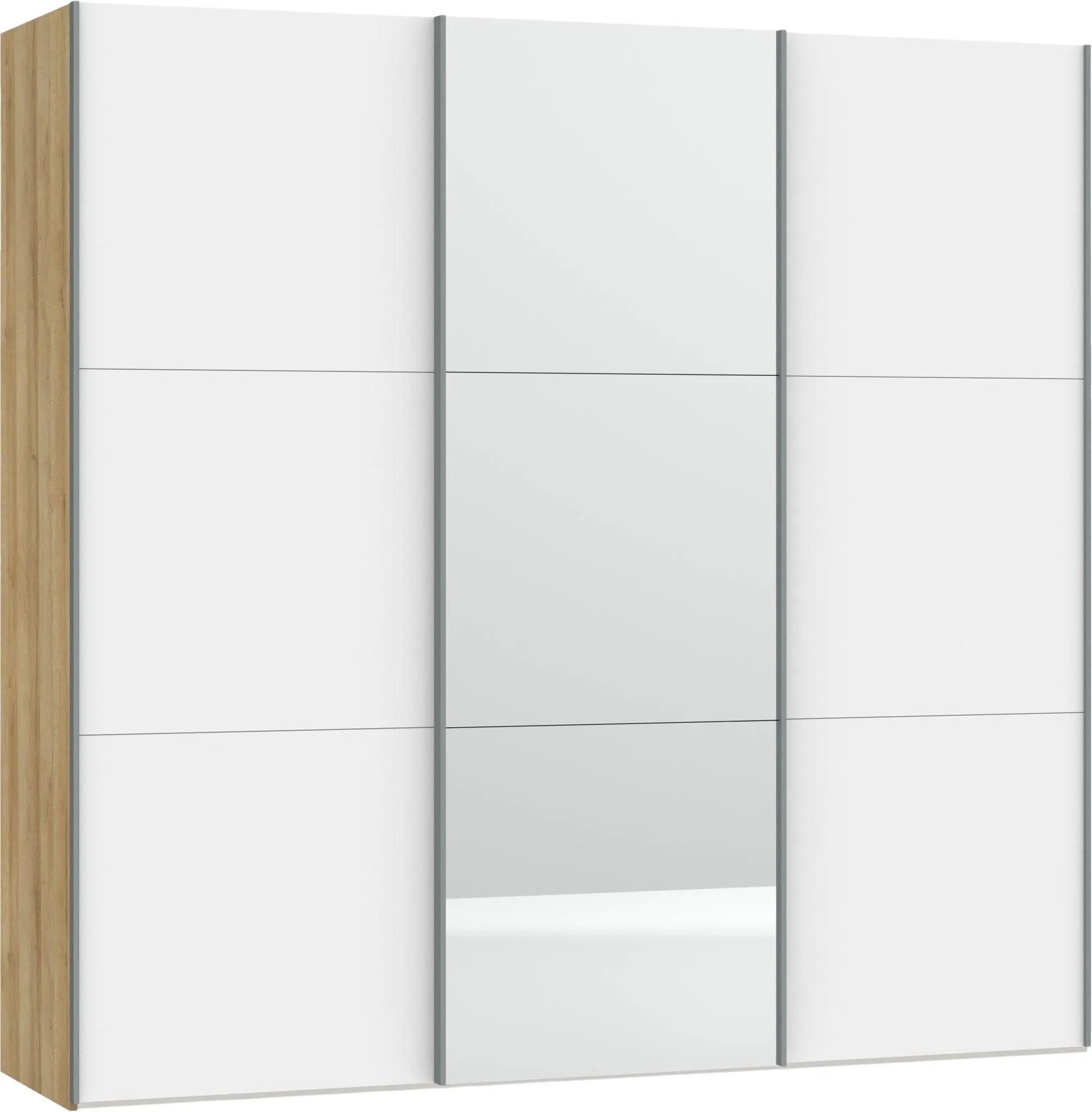 Moderner Schwebetürenschrank in Weiß mit Spiegel von Jutzler.