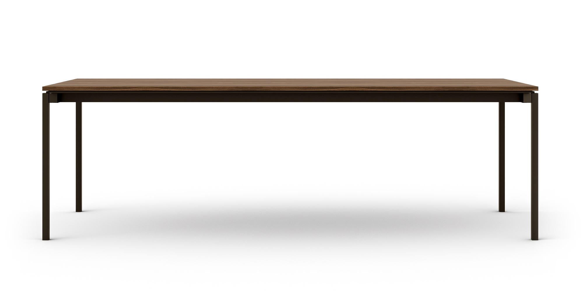 Eleganter Massivholztisch DAN: Minimalistische Ästhetik, exakte Kanten, ausziehbar bis 3.20m, hochwertiges Holz.