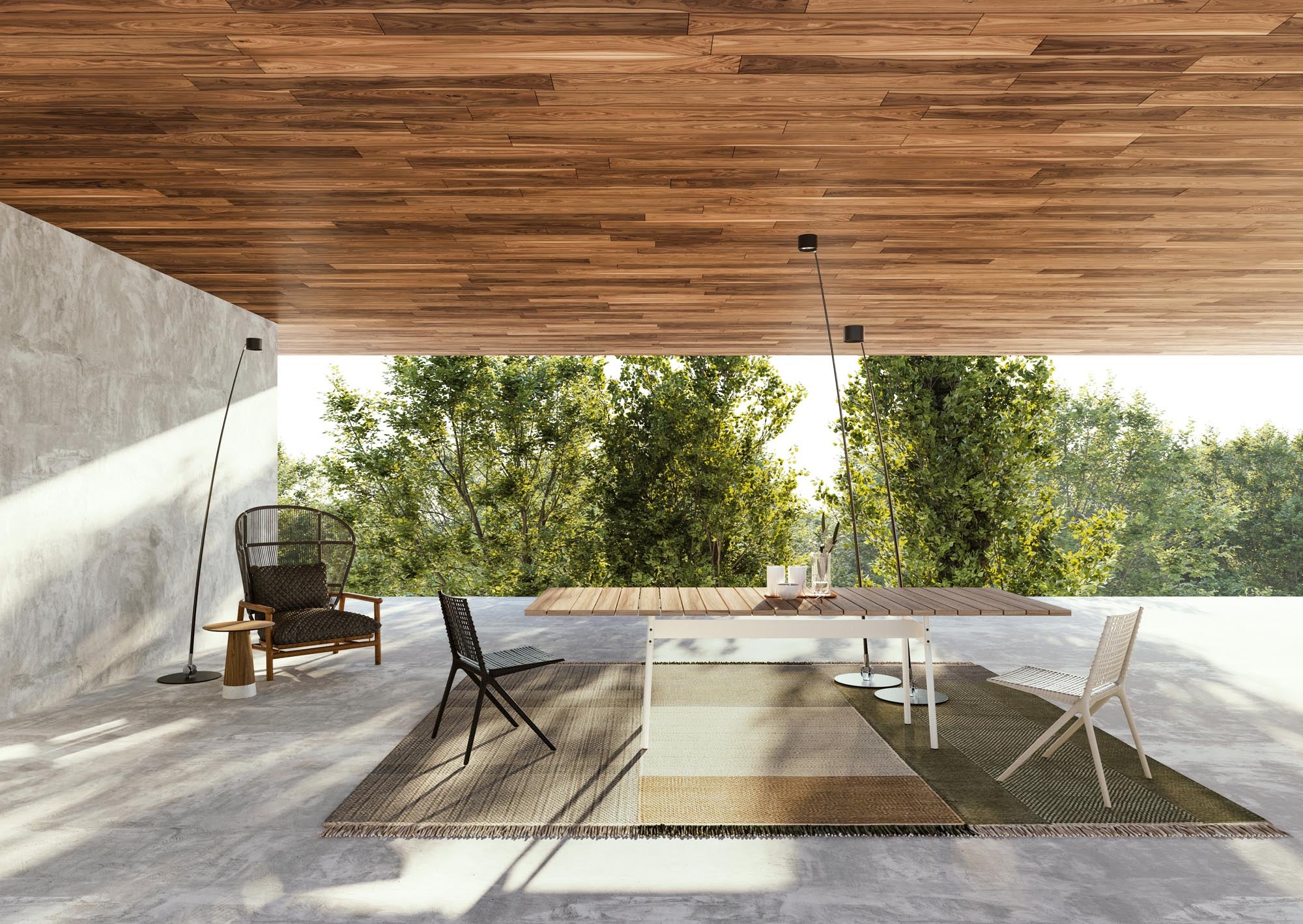 Der Any Outside Gartentisch von Mobimex in Kastanie vereint modernes Design mit Funktionalität und ist ideal für jede Outdoor-Oase.