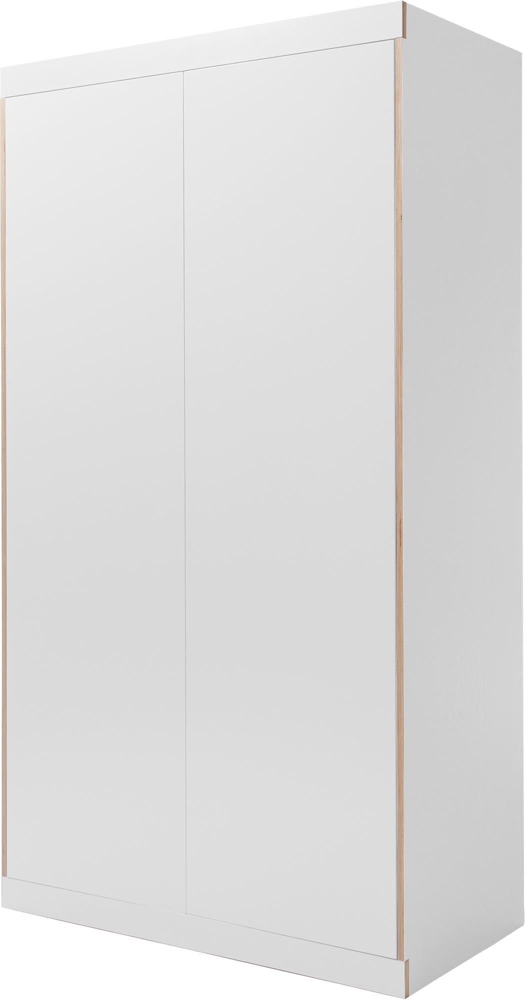 FLAI Kleiderschrank 2-türig Ausstattung 3 in Weiss präsentiert im Onlineshop von KAQTU Design AG. Drehtürenschrank ist von Müller Möbelwerkstätten