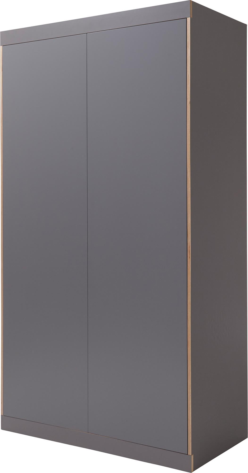 FLAI Kleiderschrank 2-türig Ausstattung 4 in Anthrazit präsentiert im Onlineshop von KAQTU Design AG. Drehtürenschrank ist von Müller Möbelwerkstätten
