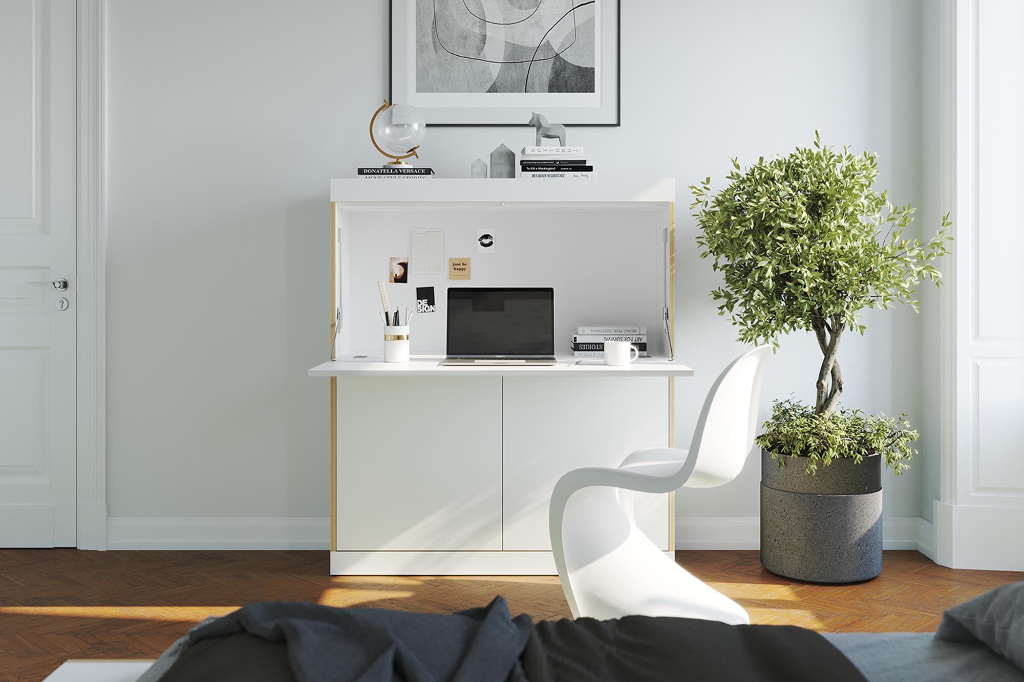 FLAI Home Office: Kompakter Arbeitsplatz mit zeitlosem Design.
