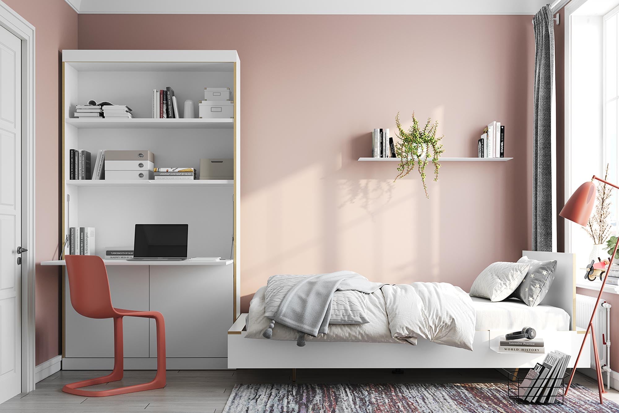 FLAI Home Office: Flexibler Sekretär mit viel Stauraum, Beleuchtung, Kabelmanagement und Push-to-open-Technik.
