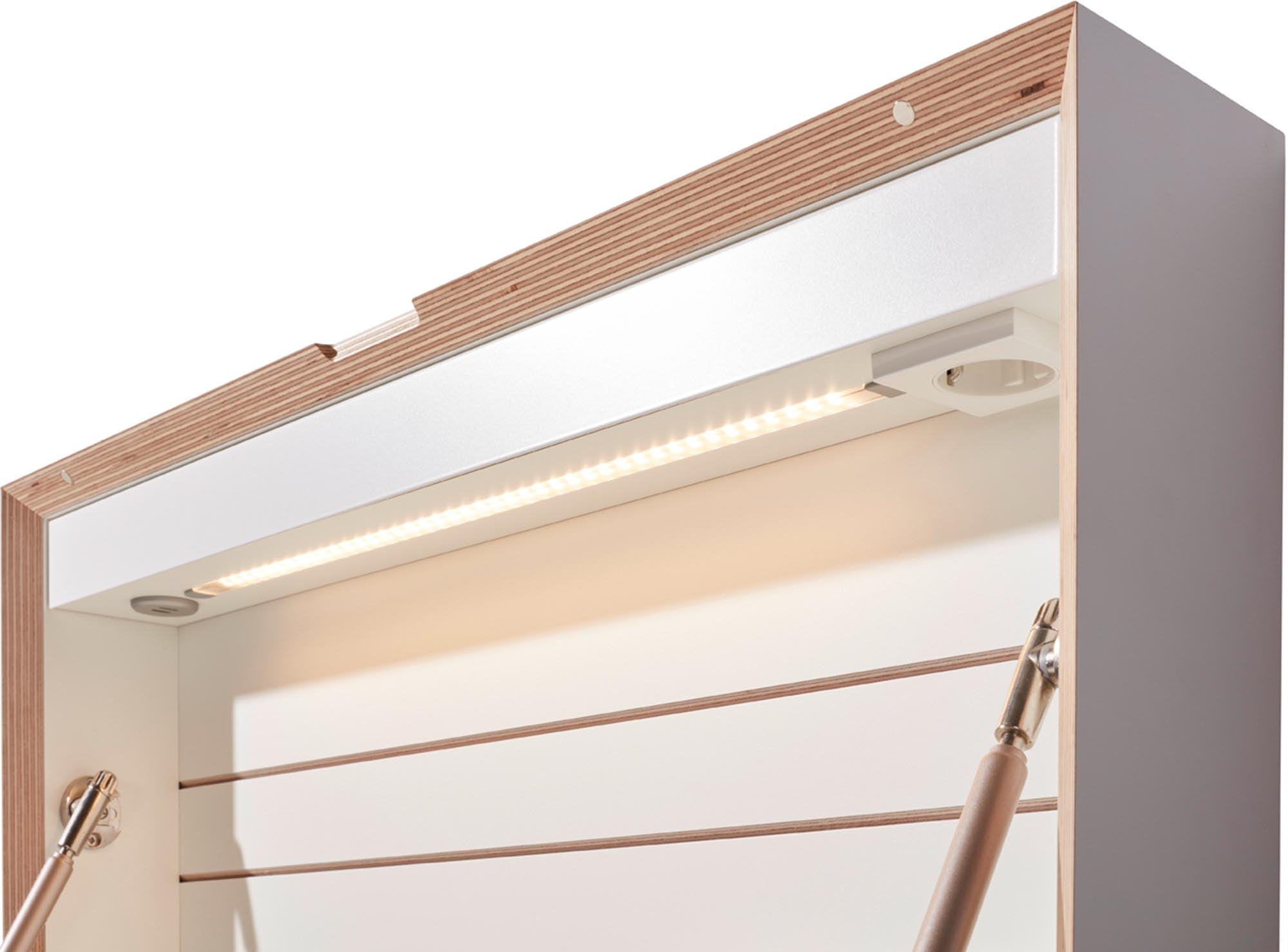 Flatbox CH: Platzsparender Wandsekretär für modernes Home-Office.
