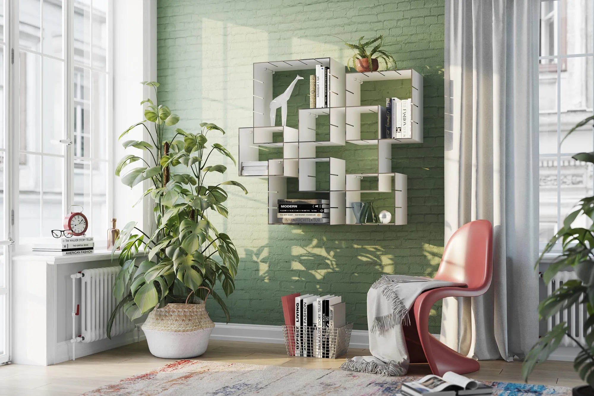 Konnex 3er Set: Kreative Wandgestaltung mit modularen Regalelementen.
