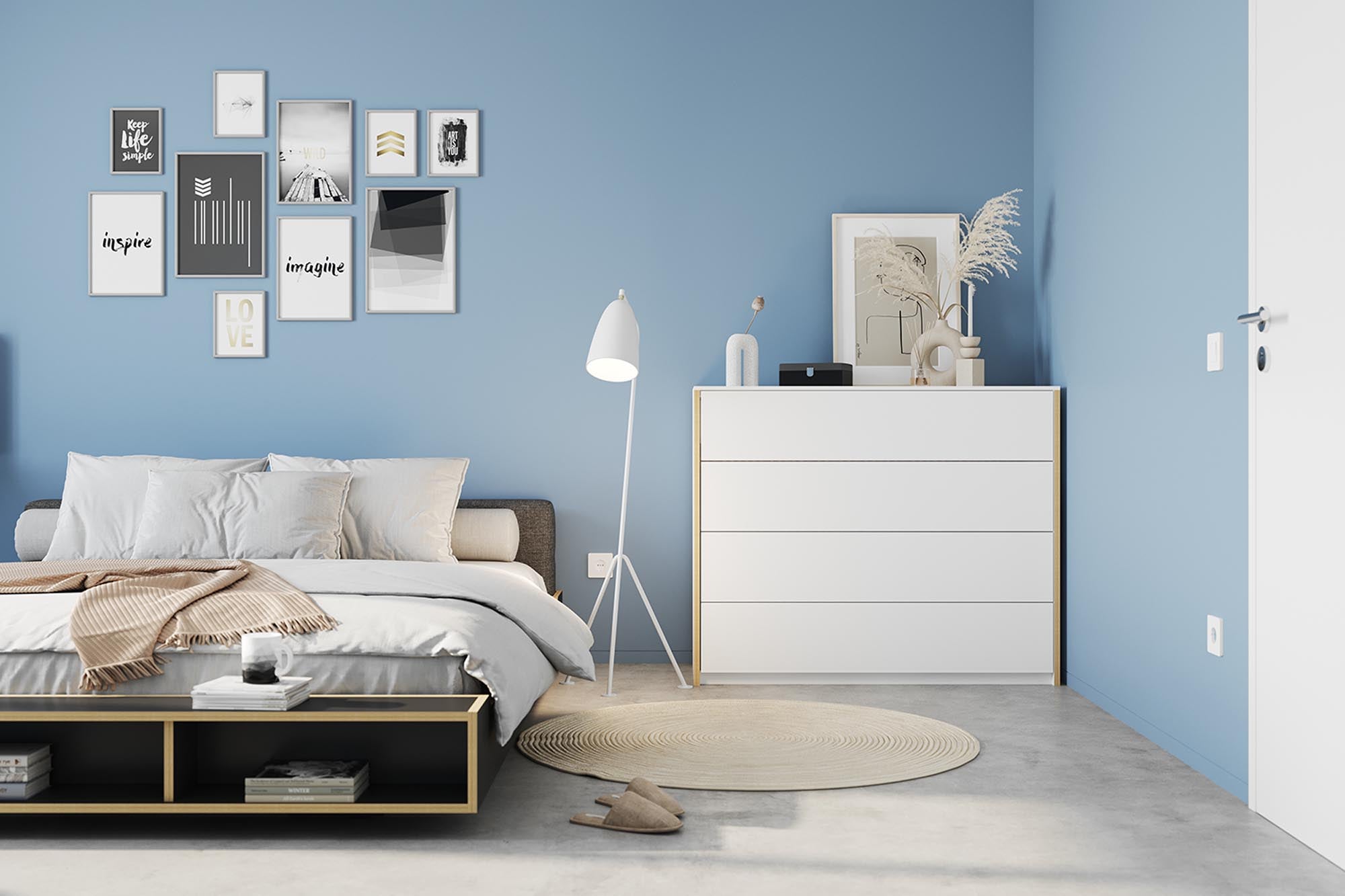 Elegantes MAUDE Bett: Minimalistisches Design für traumhaften Schlaf.