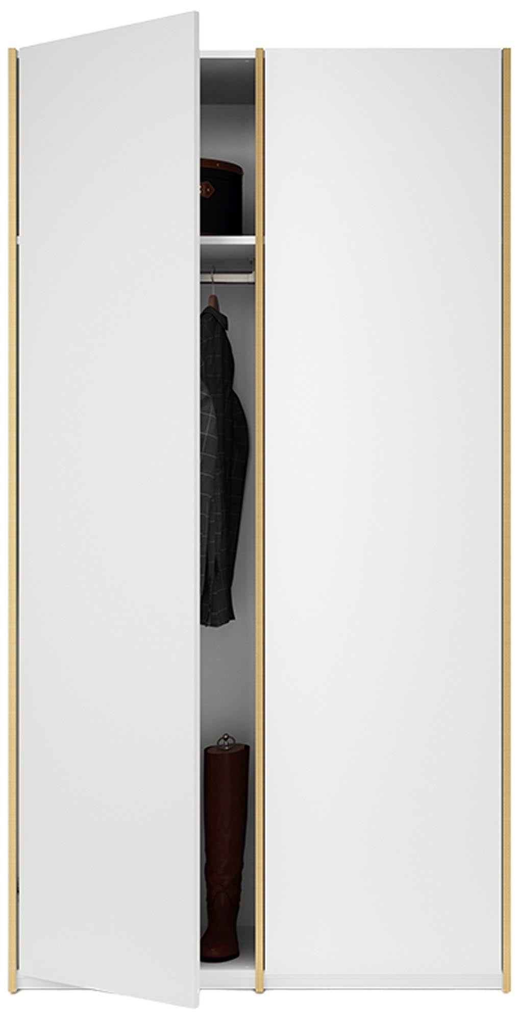Modular Plus V2 2 Schubladen in Weiss / Holzkante präsentiert im Onlineshop von KAQTU Design AG. Drehtürenschrank ist von Müller Möbelwerkstätten