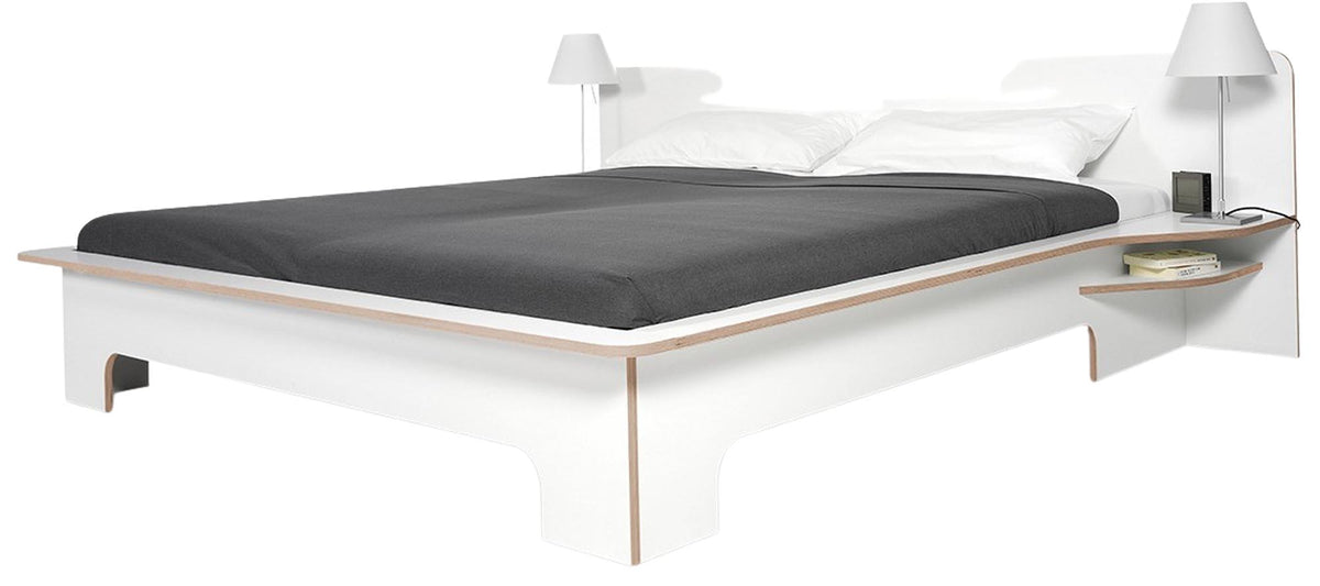 Plane Doppelbett mit Lattenrost Starr in Weiss präsentiert im Onlineshop von KAQTU Design AG. Bett ist von Müller Möbelwerkstätten