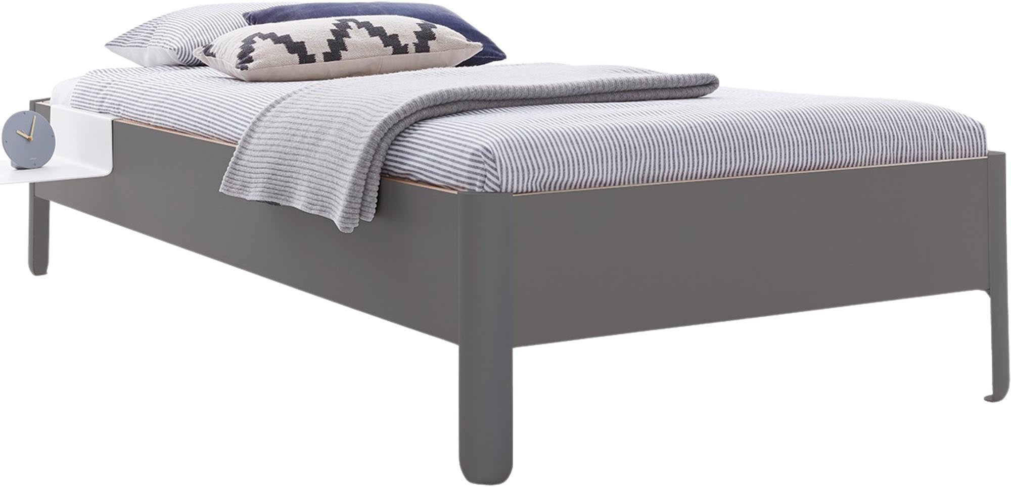 Nait Einzelbett 100 mit Lattenrost Starr in Anthrazit präsentiert im Onlineshop von KAQTU Design AG. Bett ist von Müller Möbelwerkstätten