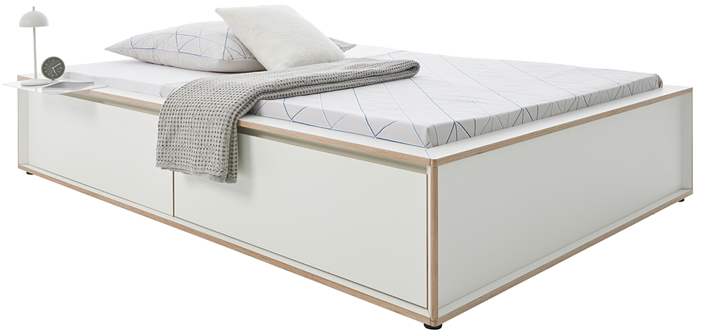 SPAZE Bett ohne Kopfteil mit 3 Schubkästen - KAQTU Design