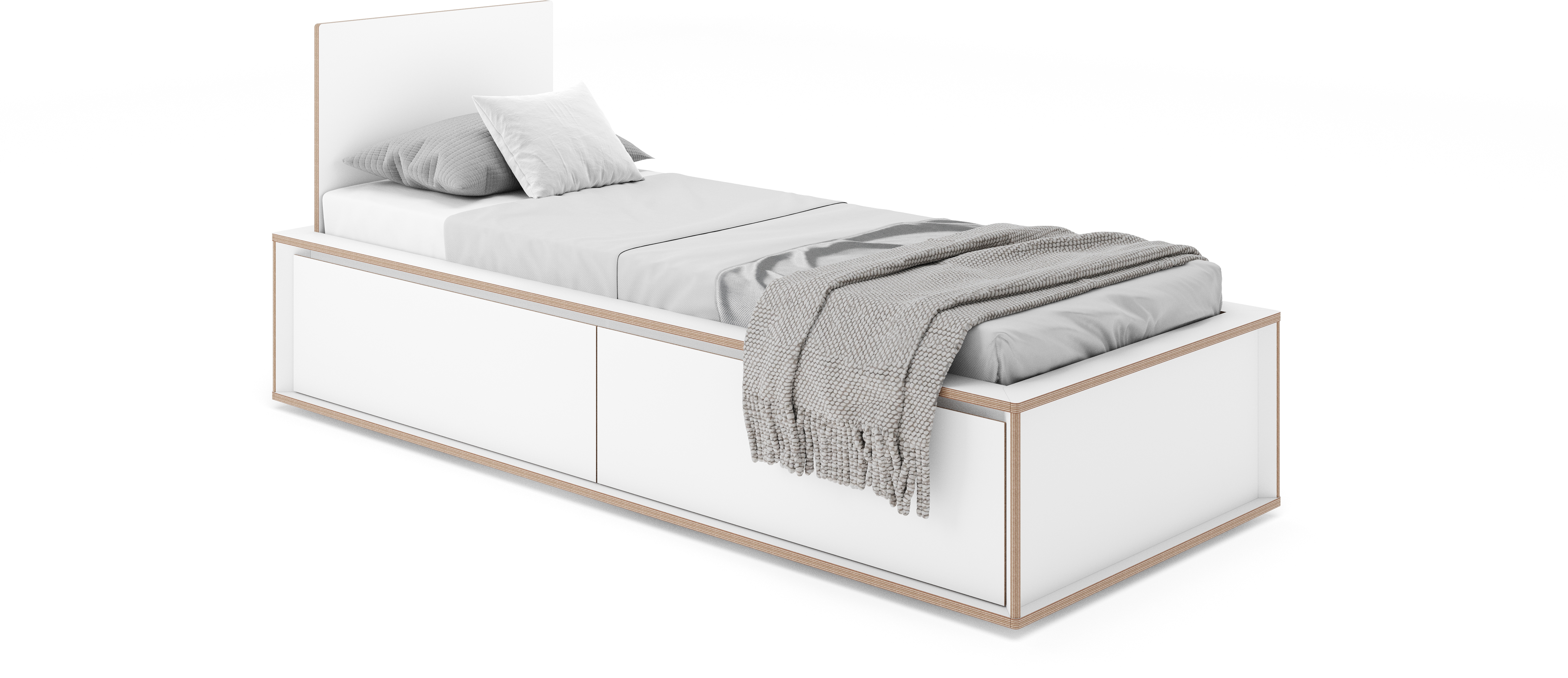 SPAZE Bett mit Kopfteil mit 1 Schubkasten - KAQTU Design
