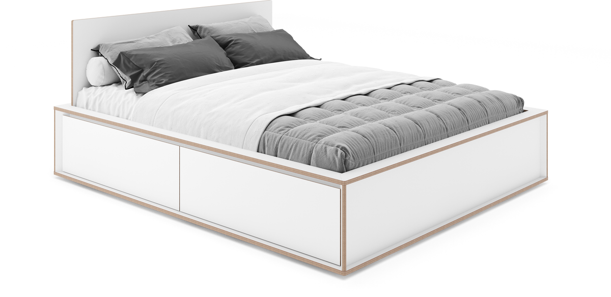 SPAZE Bett mit Kopfteil mit 2 Schubkästen - KAQTU Design