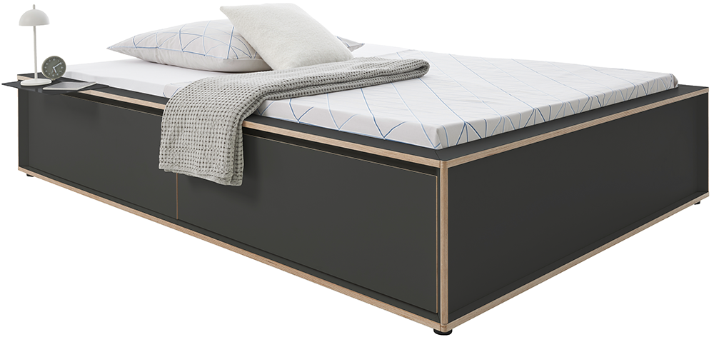 SPAZE Bett ohne Kopfteil mit 4 Schubkästen - KAQTU Design