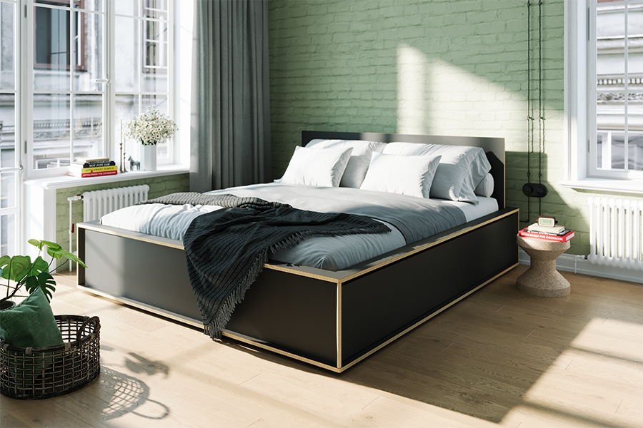 SPAZE Bett mit Kopfteil mit 4 Schubkästen - KAQTU Design