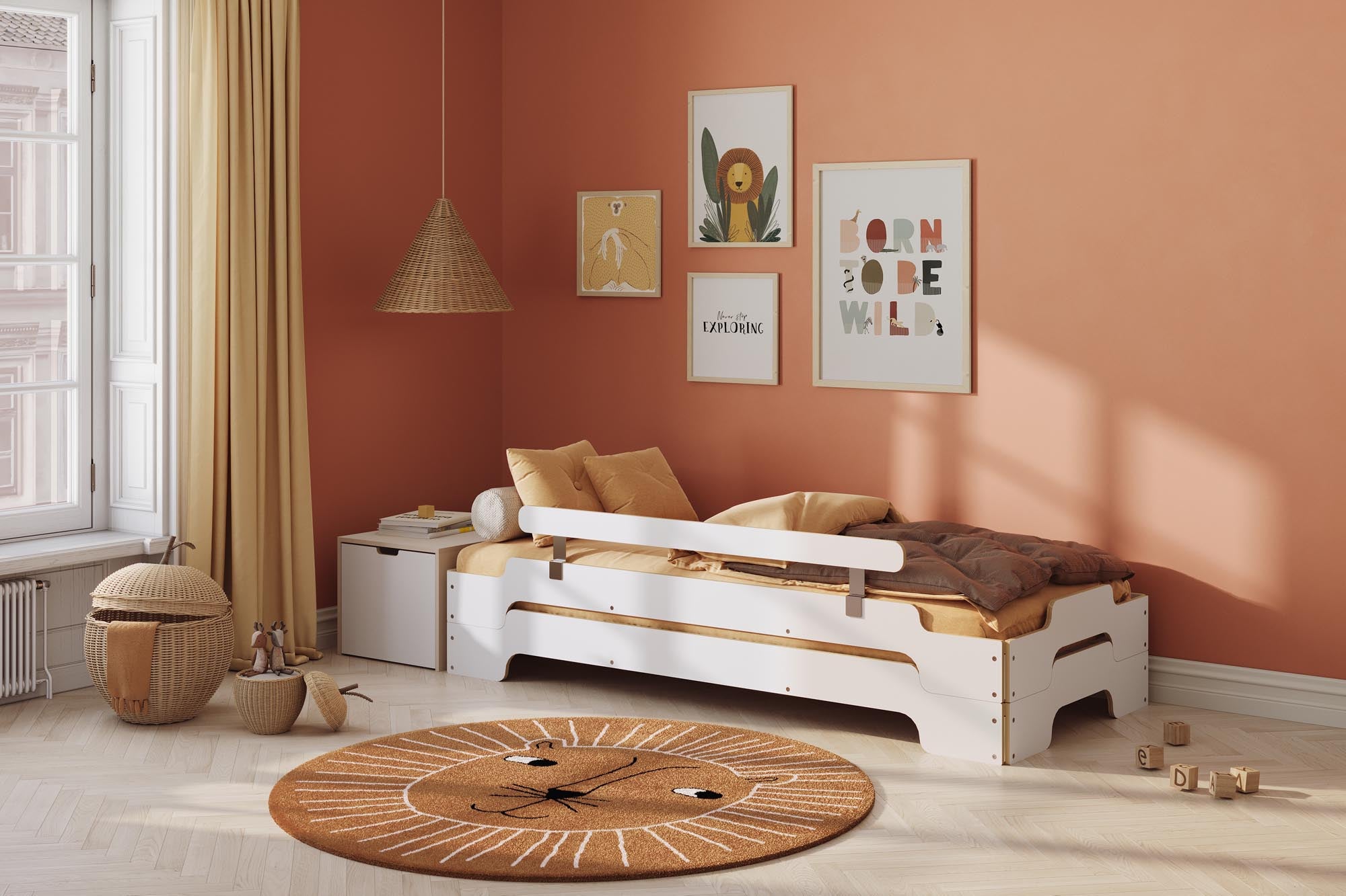 Stapelliege Klassik in Weiss / Birke präsentiert im Onlineshop von KAQTU Design AG. Bett ist von Müller Möbelwerkstätten