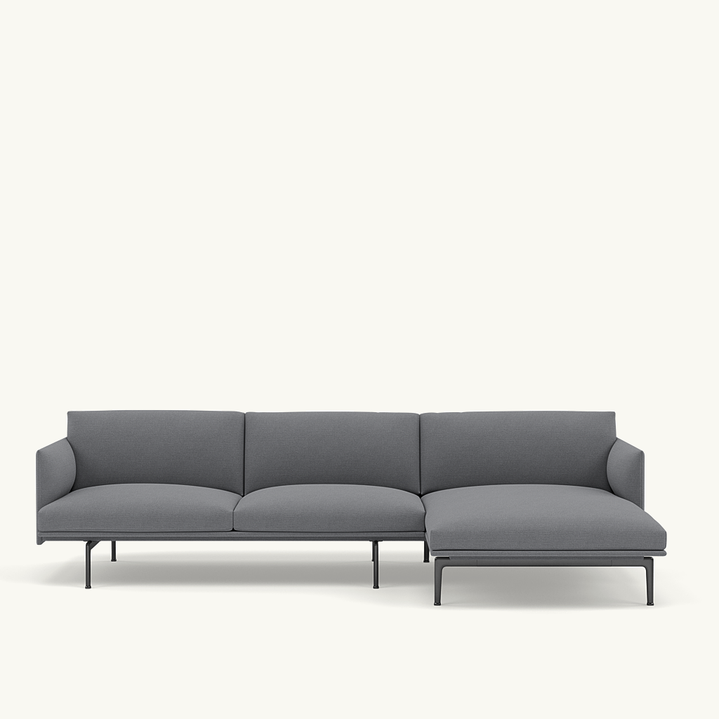 Outline 3-Sitzer L Sofa rechts in Ocean 80 präsentiert im Onlineshop von KAQTU Design AG. L-Sofa rechts ist von Muuto