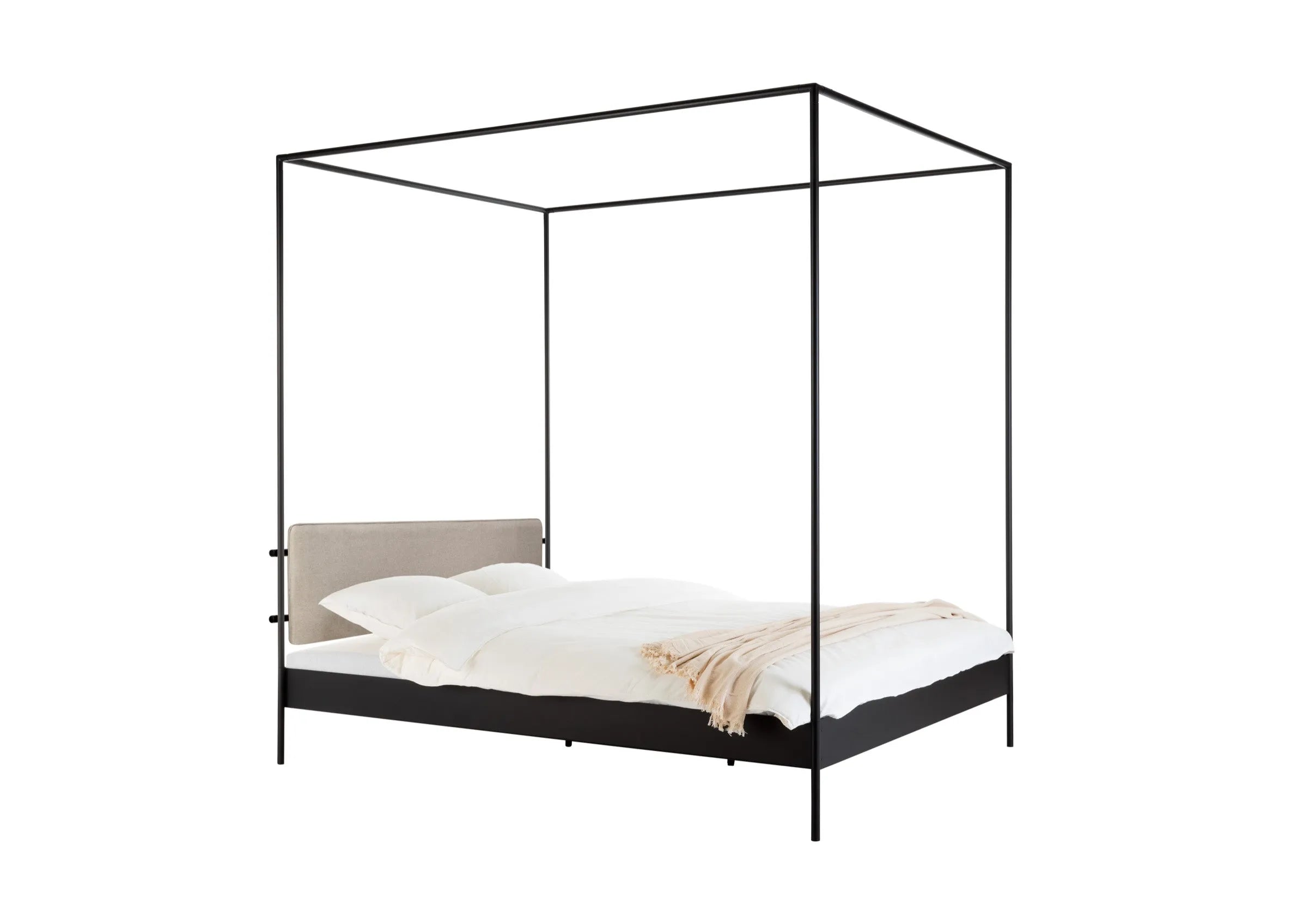 Stilvolles Eton Bett von Noo.ma mit Kopfteil und Lattenrost.
