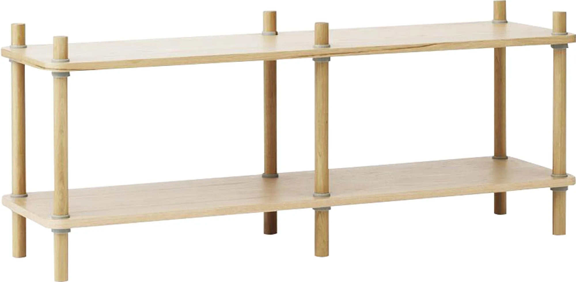 Elegantes Jam Regal von Normann Copenhagen: Werkzeugloser Aufbau, weiche Rundungen, vielseitig für Wohnräume.
