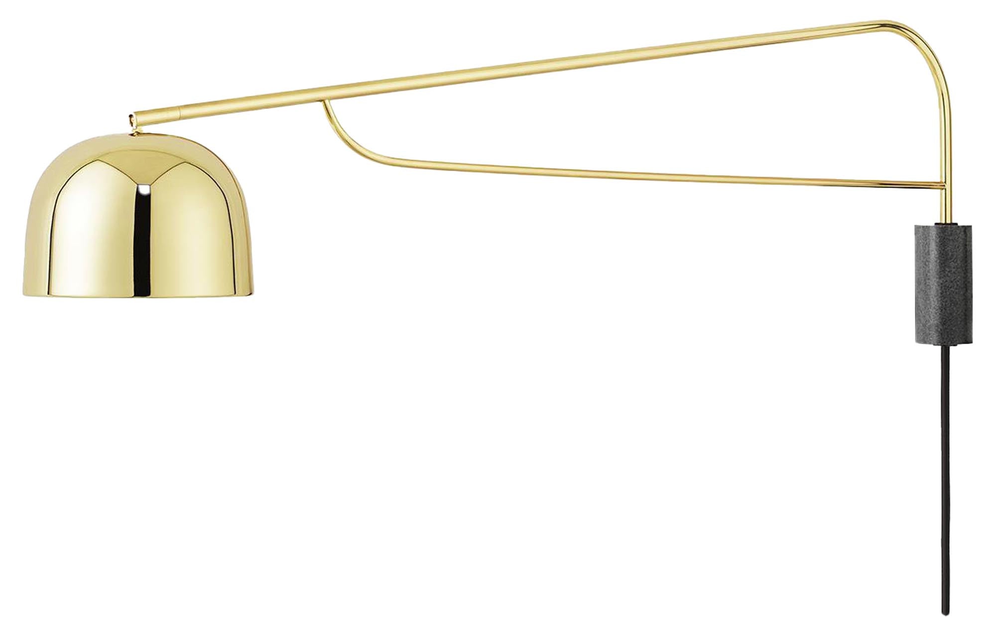 Die Grant Wandlampe von Normann Copenhagen: 111 cm, schwenkbar, Metall & Granit, zeitlose Eleganz, ideal für Flur & Wohnzimmer.