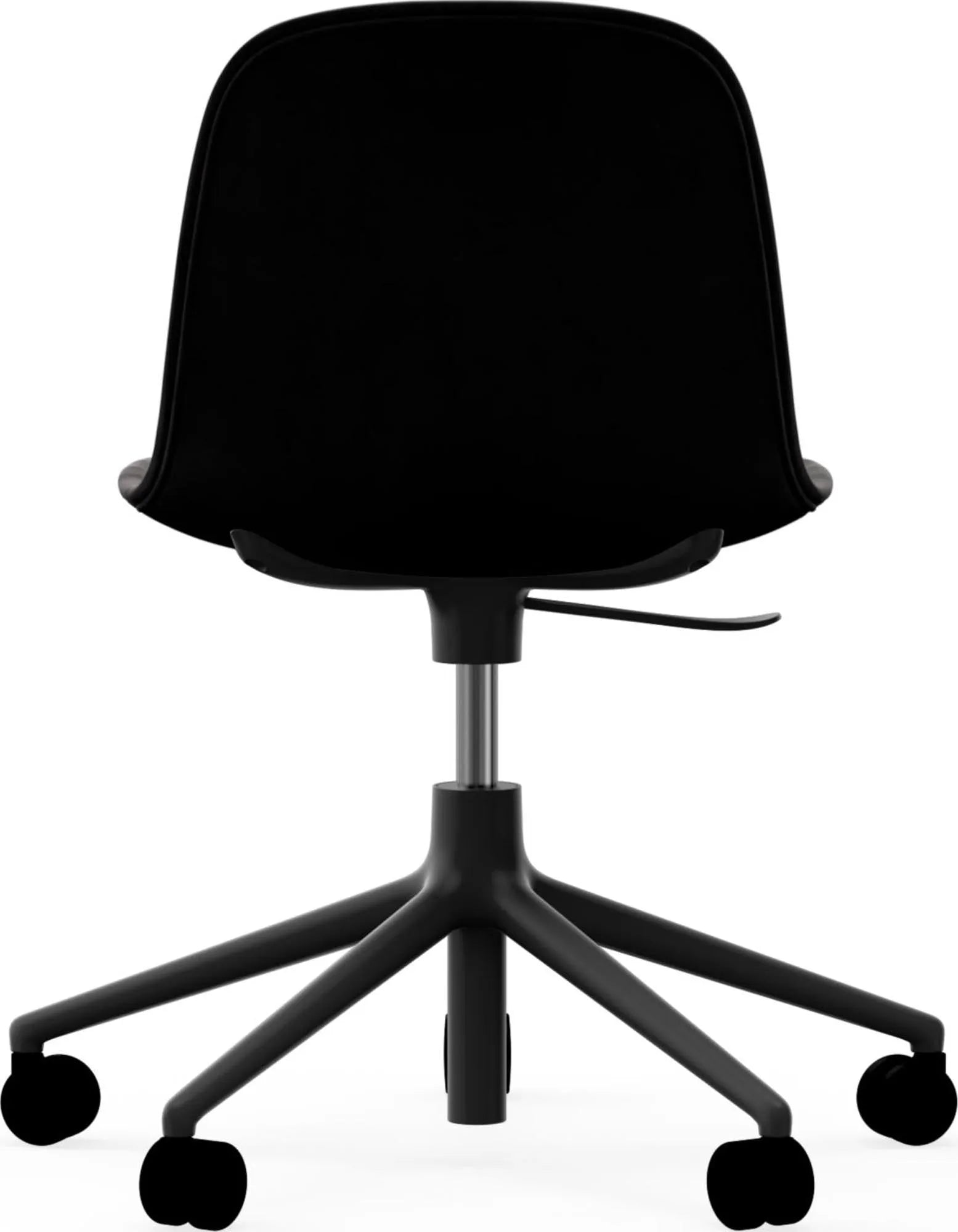 Stilvoller Form Drehstuhl mit Rollen, ideal für moderne Arbeitsräume.