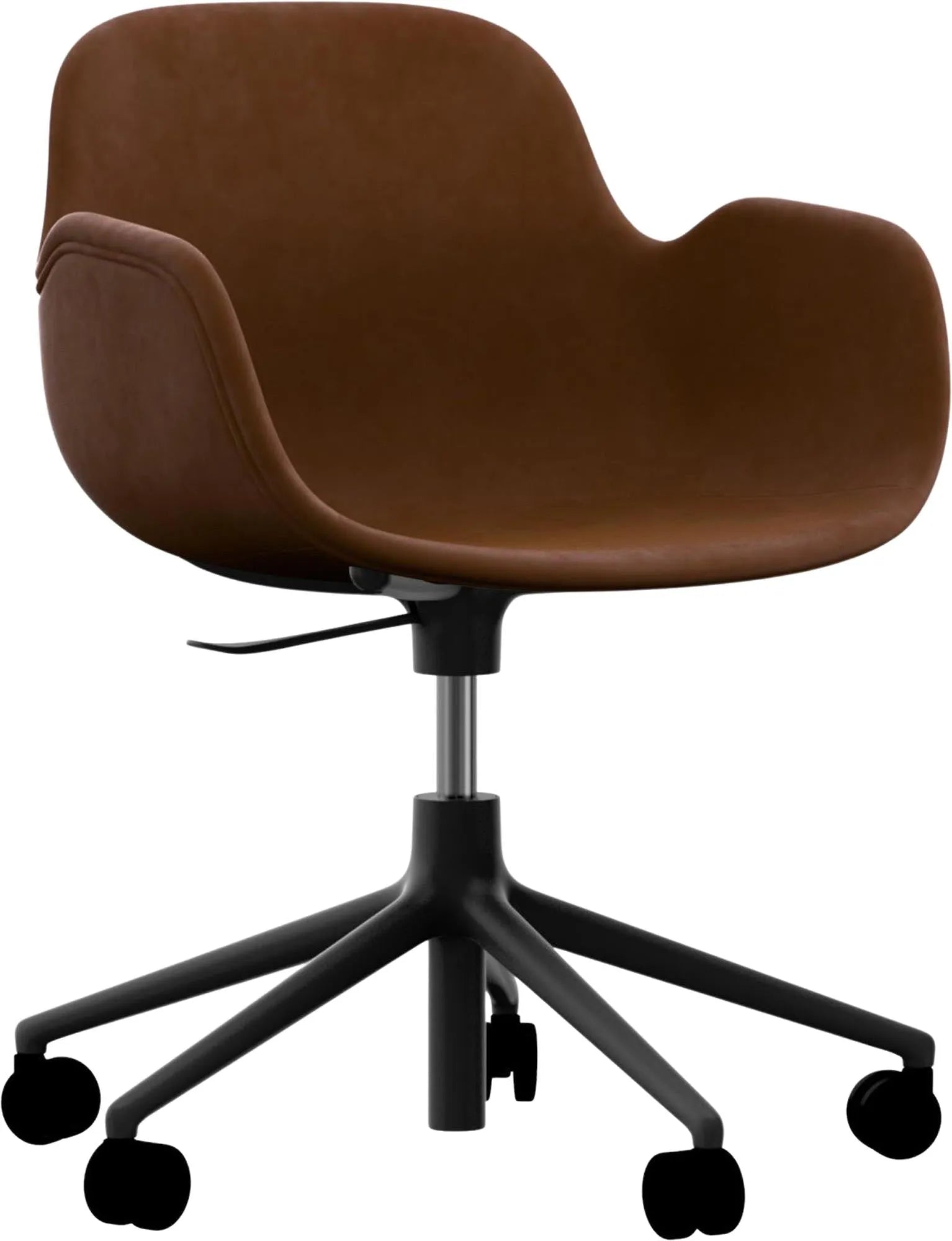 Eleganter Drehstuhl mit Rollen, ideal für zeitgemäße Büros.