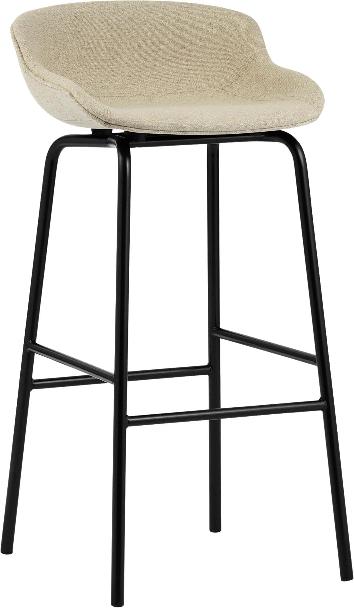 Der Hyg Barhocker von Normann Copenhagen vereint dänische Hygge mit Komfort. Gepolstert, 75 cm hoch, ideal für gemütliche Räume.