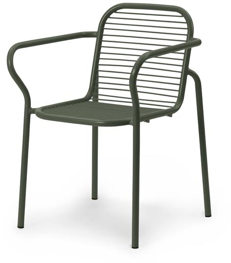 Vig Armlehnstuhl in Dunkelgrün präsentiert im Onlineshop von KAQTU Design AG. Gartenstuhl mit Armlehnen ist von Normann Copenhagen
