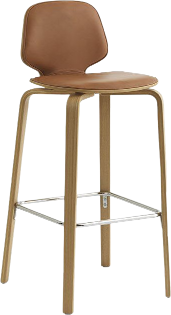 My Chair Barhocker 75 cm Walnuss Frontpolster - KAQTU Design