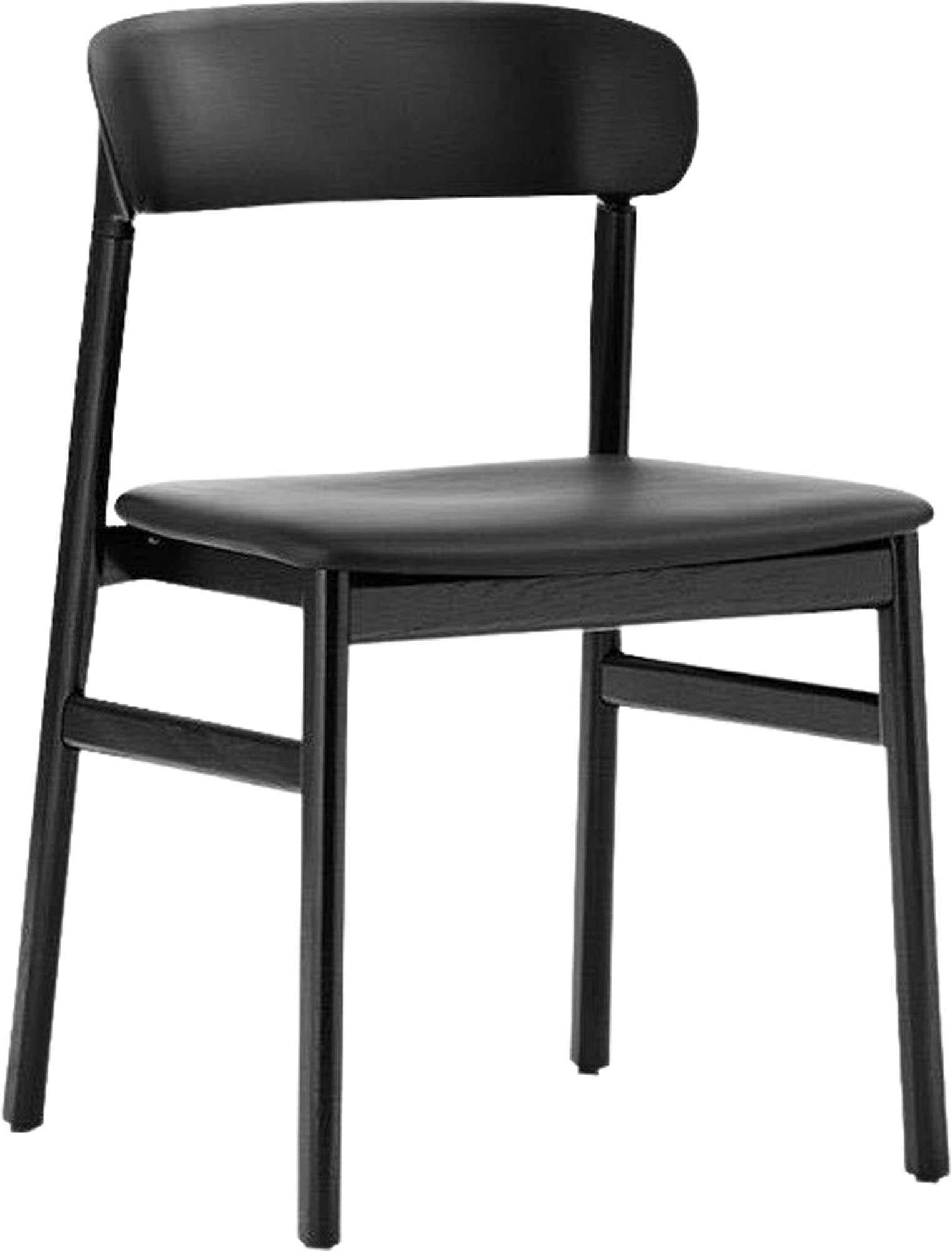 Herit chair padded, black oak, spectrum leather black