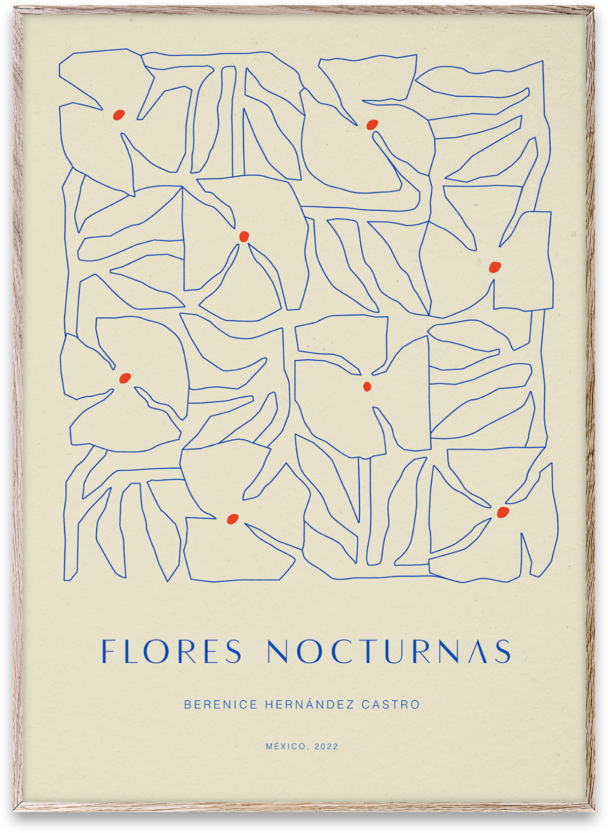 Flores Nocturnas 01  in Grau / Blau präsentiert im Onlineshop von KAQTU Design AG. Bild ist von Paper Collective