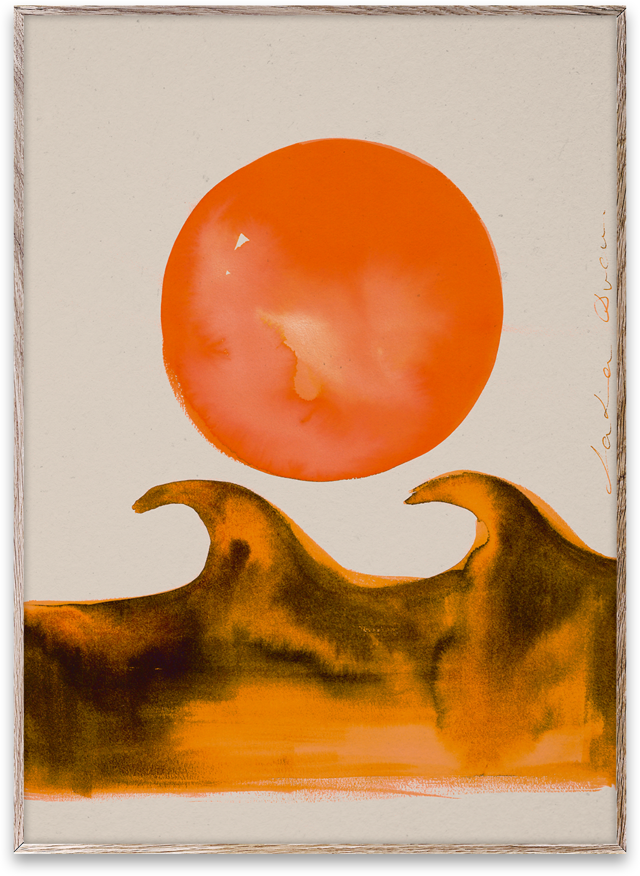 Sunset Waves  in Weiss / Orange präsentiert im Onlineshop von KAQTU Design AG. Bild ist von Paper Collective