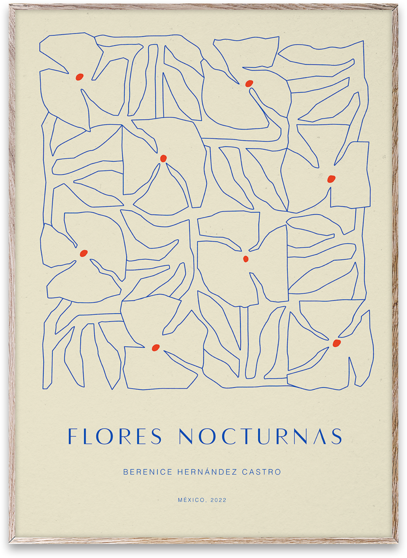 Flores Nocturnas 02  in Blau präsentiert im Onlineshop von KAQTU Design AG. Bild ist von Paper Collective