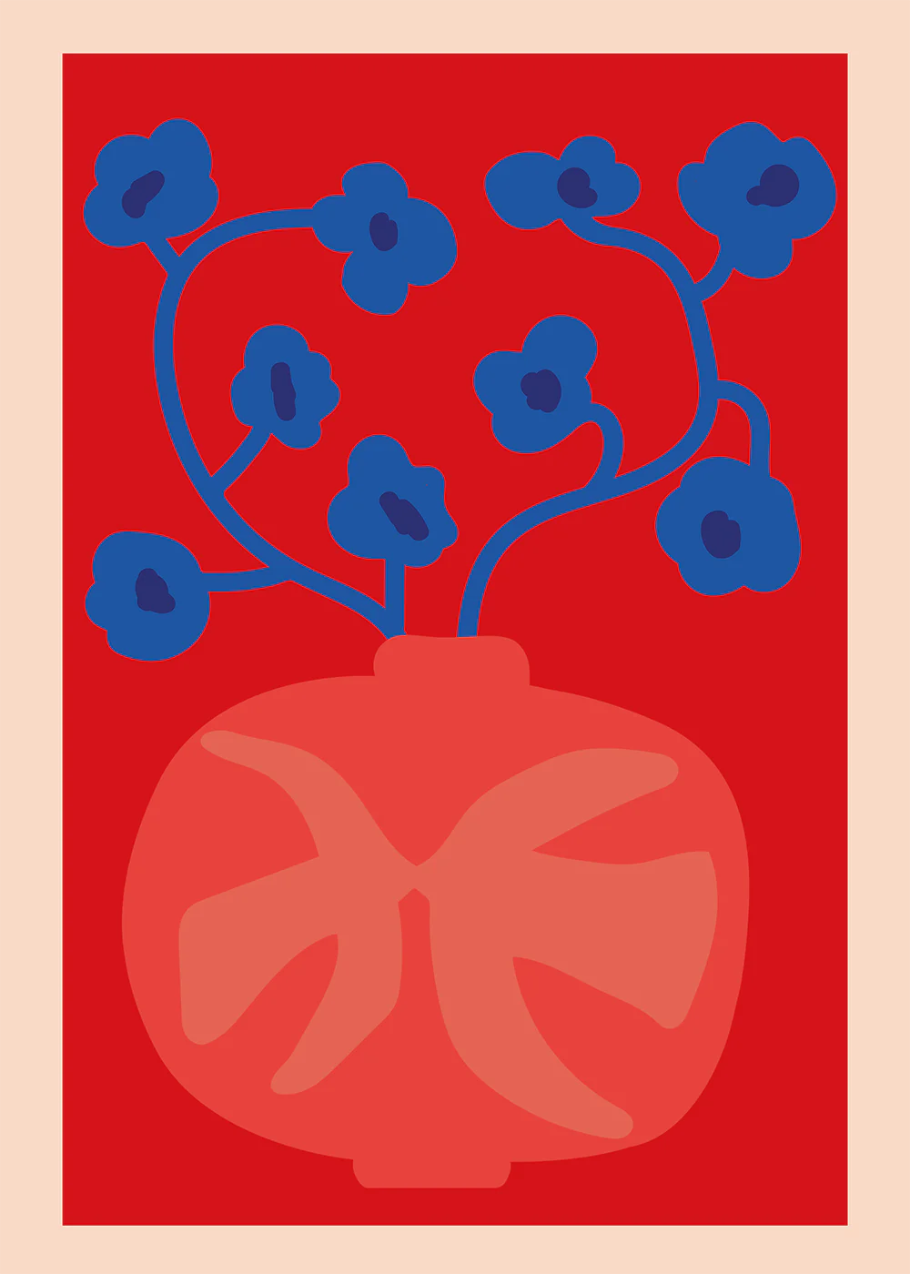 The Red Vase  in Rot  / Blau präsentiert im Onlineshop von KAQTU Design AG. Bild ist von Paper Collective
