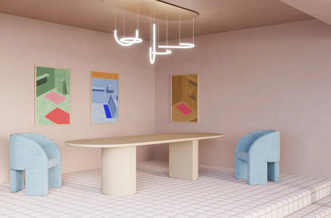 Bathroom Stories 03  in Gelb / Pink präsentiert im Onlineshop von KAQTU Design AG. Bild ist von Paper Collective