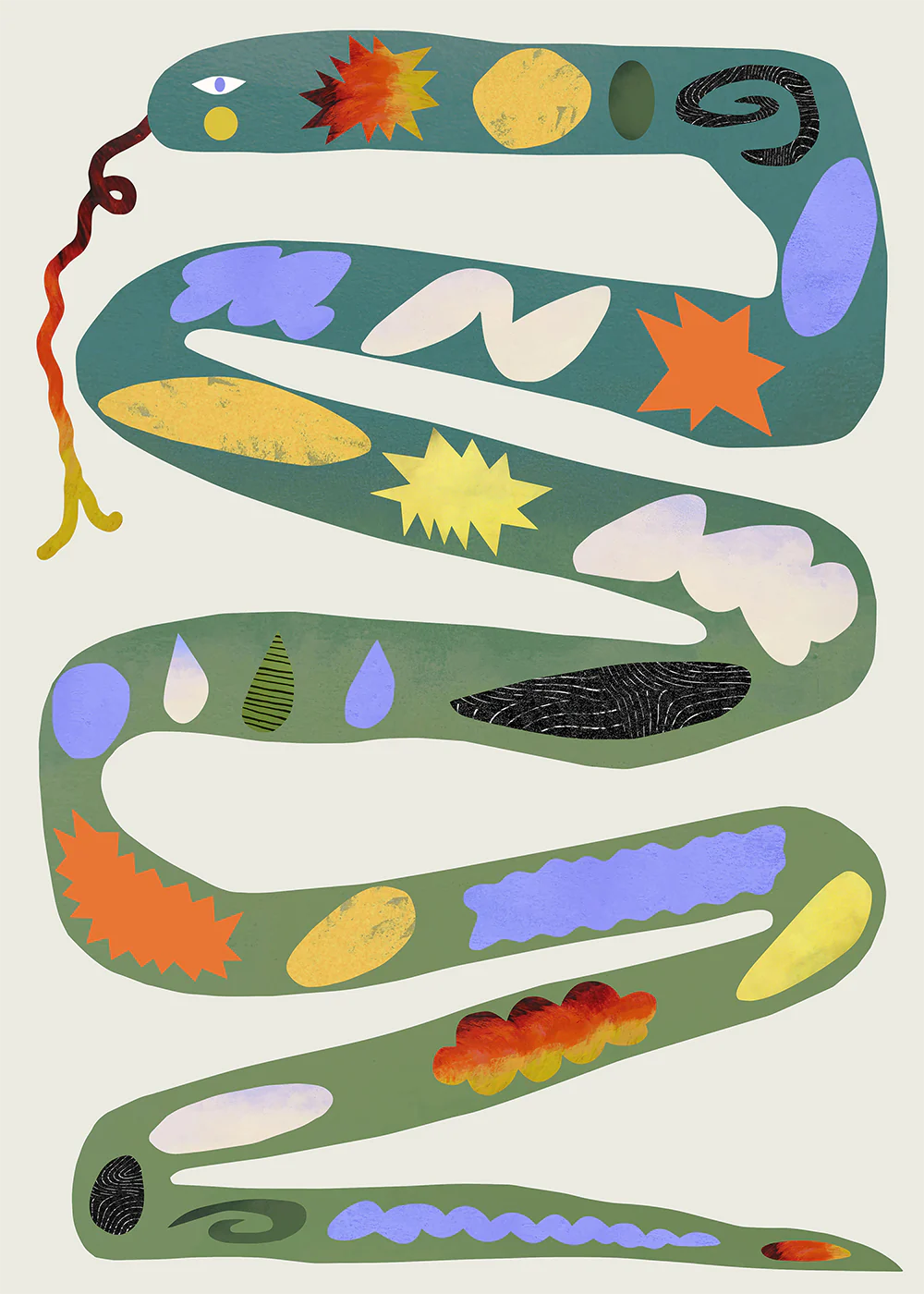 Green Snake  in Multicolor präsentiert im Onlineshop von KAQTU Design AG. Bild ist von Paper Collective