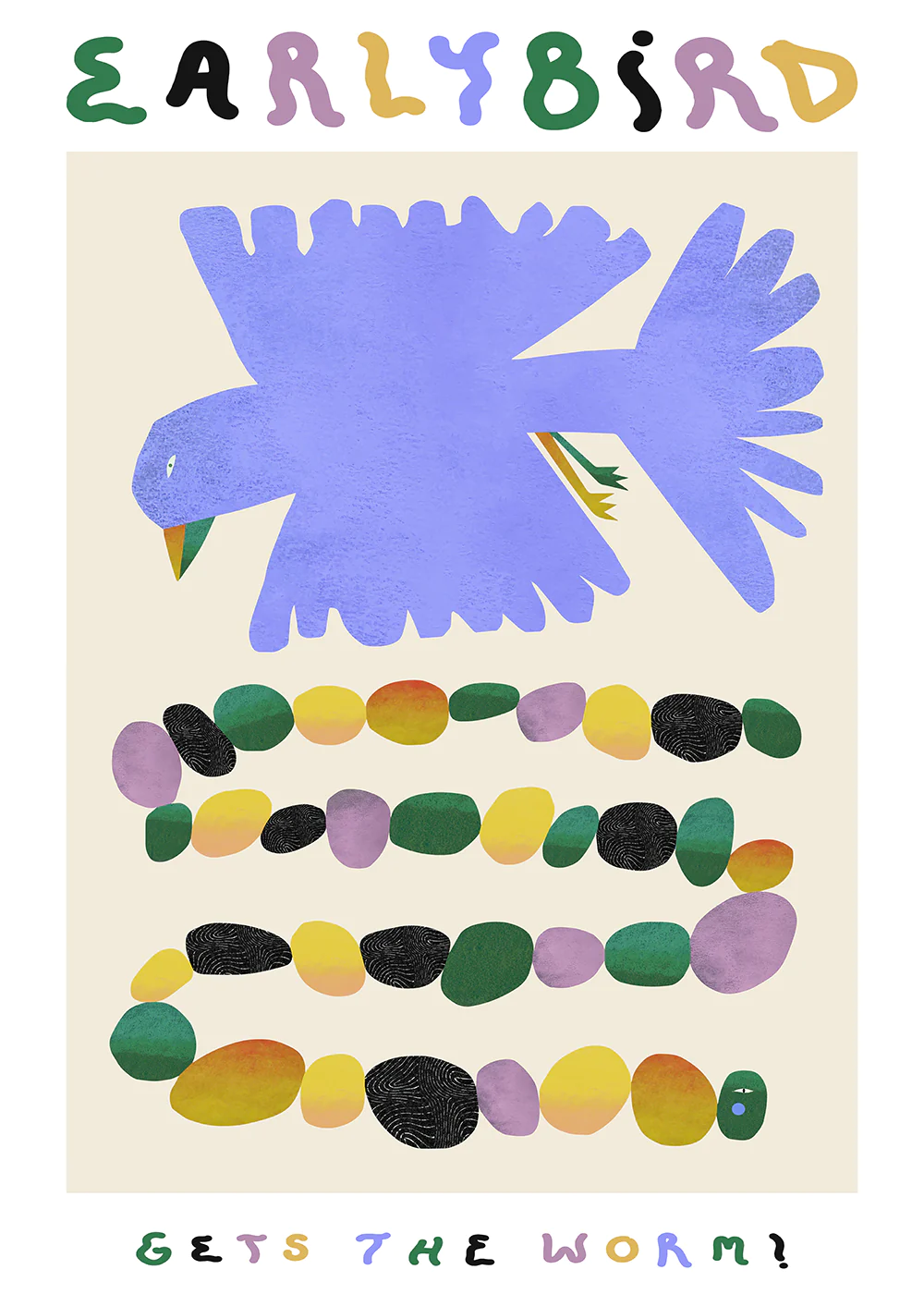 Early Bird Gets the Worm  in Multicolor präsentiert im Onlineshop von KAQTU Design AG. Bild ist von Paper Collective