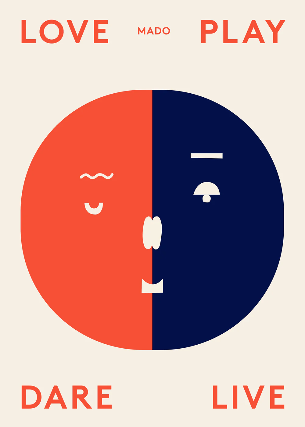 Two Faces  in Rot  / Blau präsentiert im Onlineshop von KAQTU Design AG. Bild ist von Paper Collective
