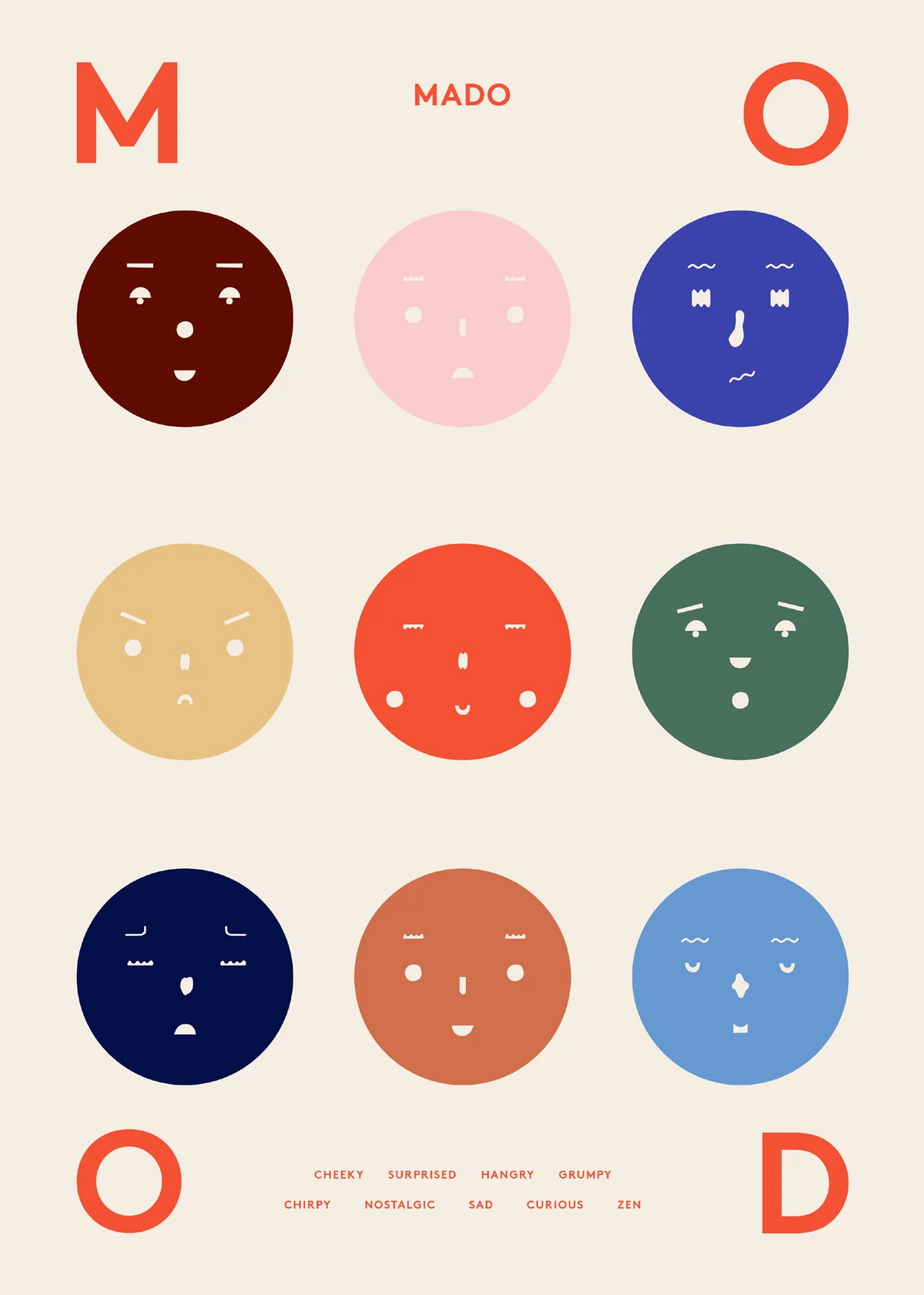 9 Moods  in Multicolor präsentiert im Onlineshop von KAQTU Design AG. Bild ist von Paper Collective
