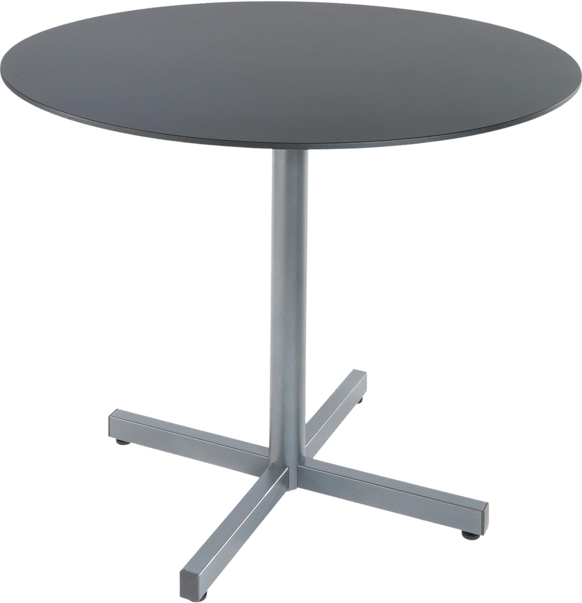 Luzern Glasfaser-Gartentisch Decor ø80 klappbar in Graphit / Alusilber präsentiert im Onlineshop von KAQTU Design AG. Gartentisch ist von Schaffner