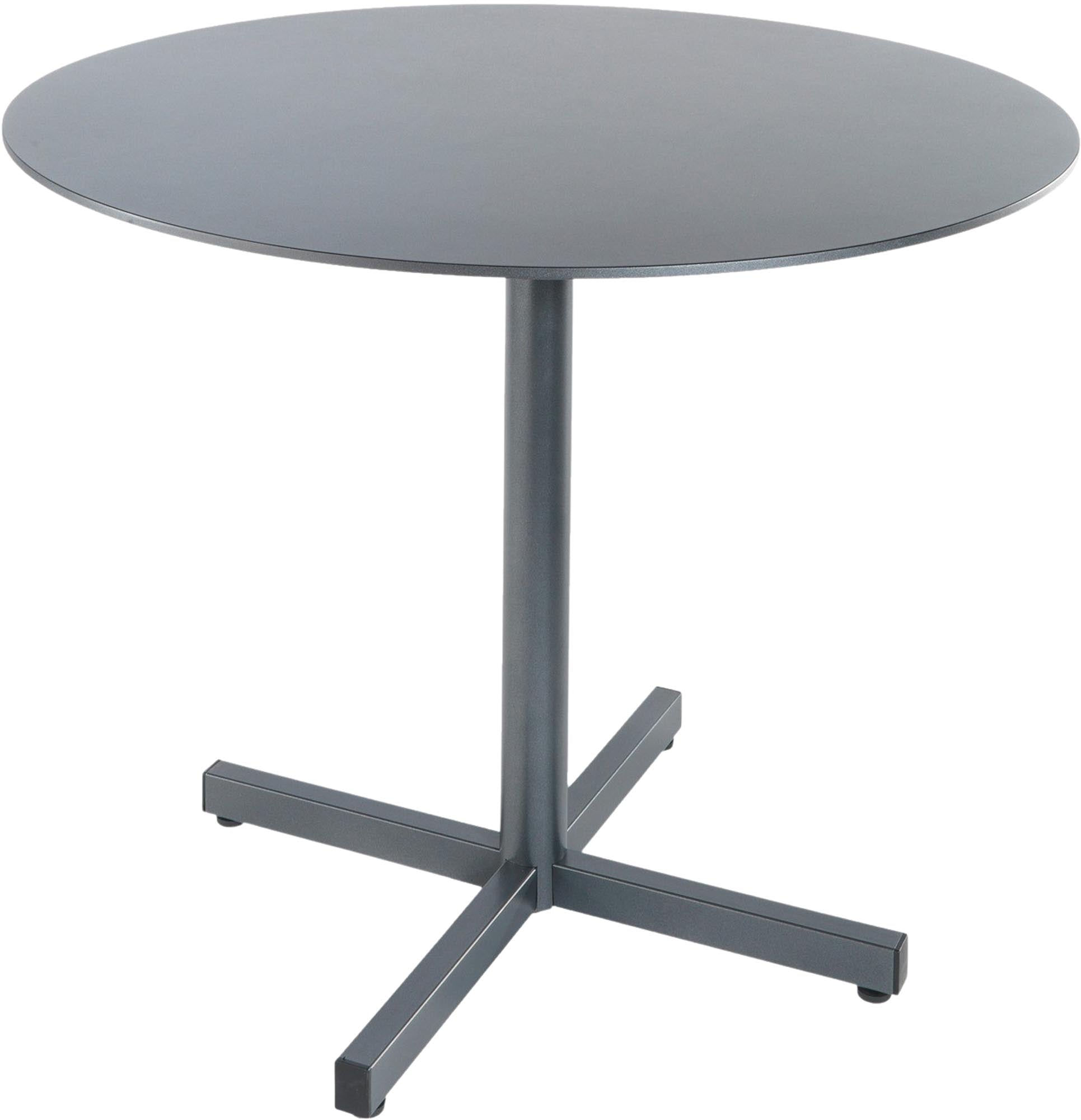 Luzern Glasfaser-Gartentisch Decor ø90 klappbar in Alusilber / Graphit präsentiert im Onlineshop von KAQTU Design AG. Gartentisch ist von Schaffner