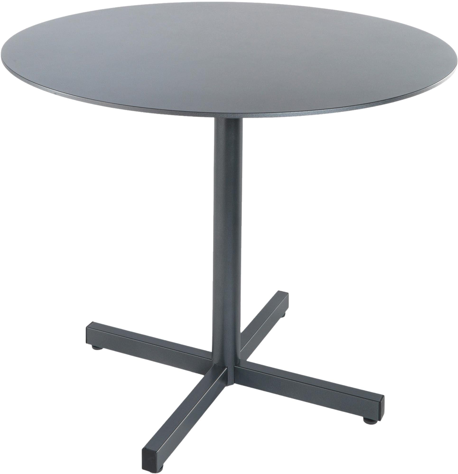 Luzern Glasfaser-Gartentisch Decor ø100 klappbar in Alusilber / Anthrazit präsentiert im Onlineshop von KAQTU Design AG. Gartentisch ist von Schaffner